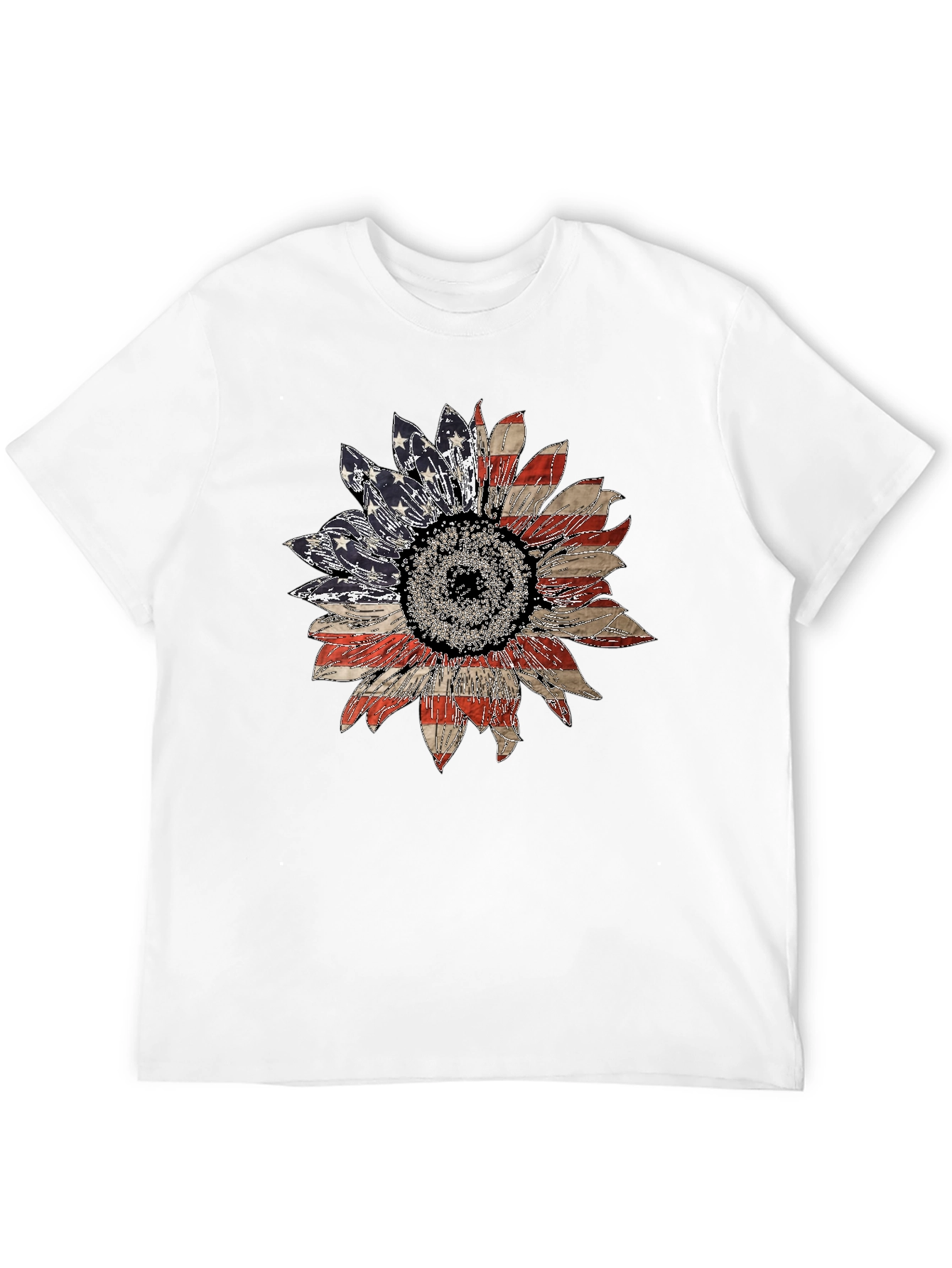 American Flag Sunflower Graphic Tee