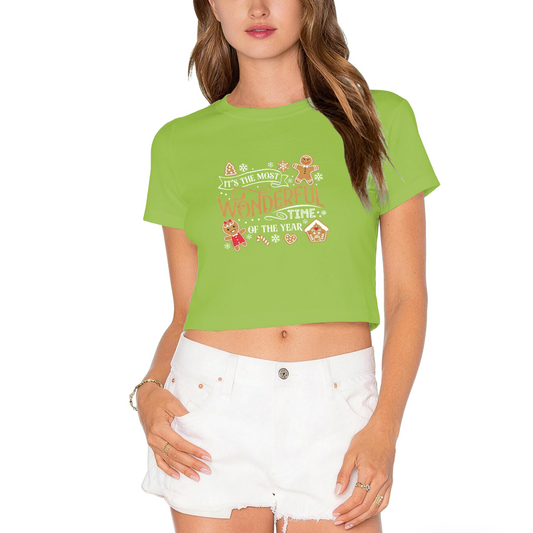 It's The Most Wonderful Time Gingerbread Christmas Crop Tee