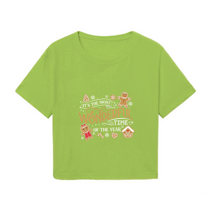 It's The Most Wonderful Time Gingerbread Christmas Crop Tee