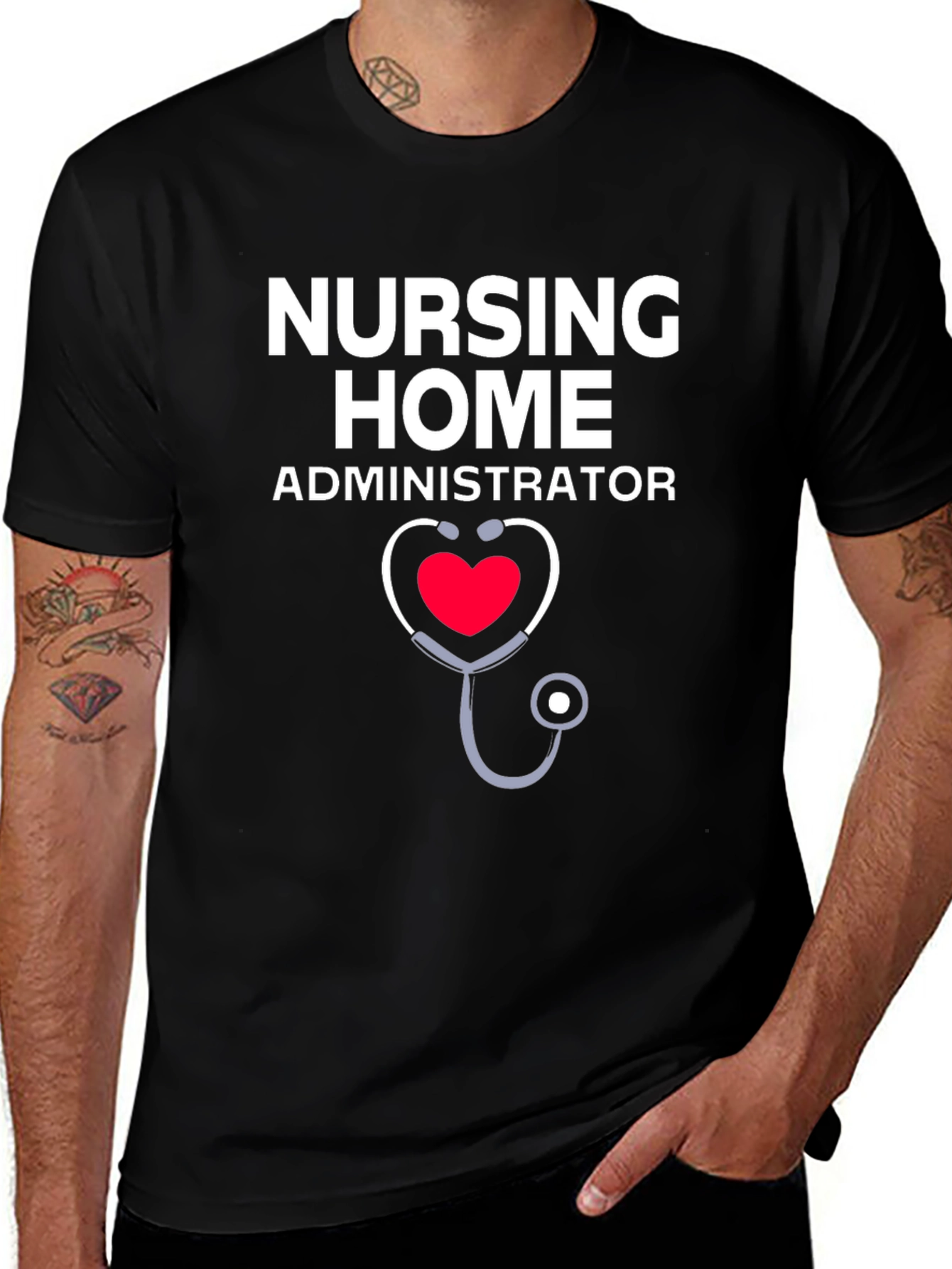 Nursing Home Administrator Stethoscope Heart T-Shirt