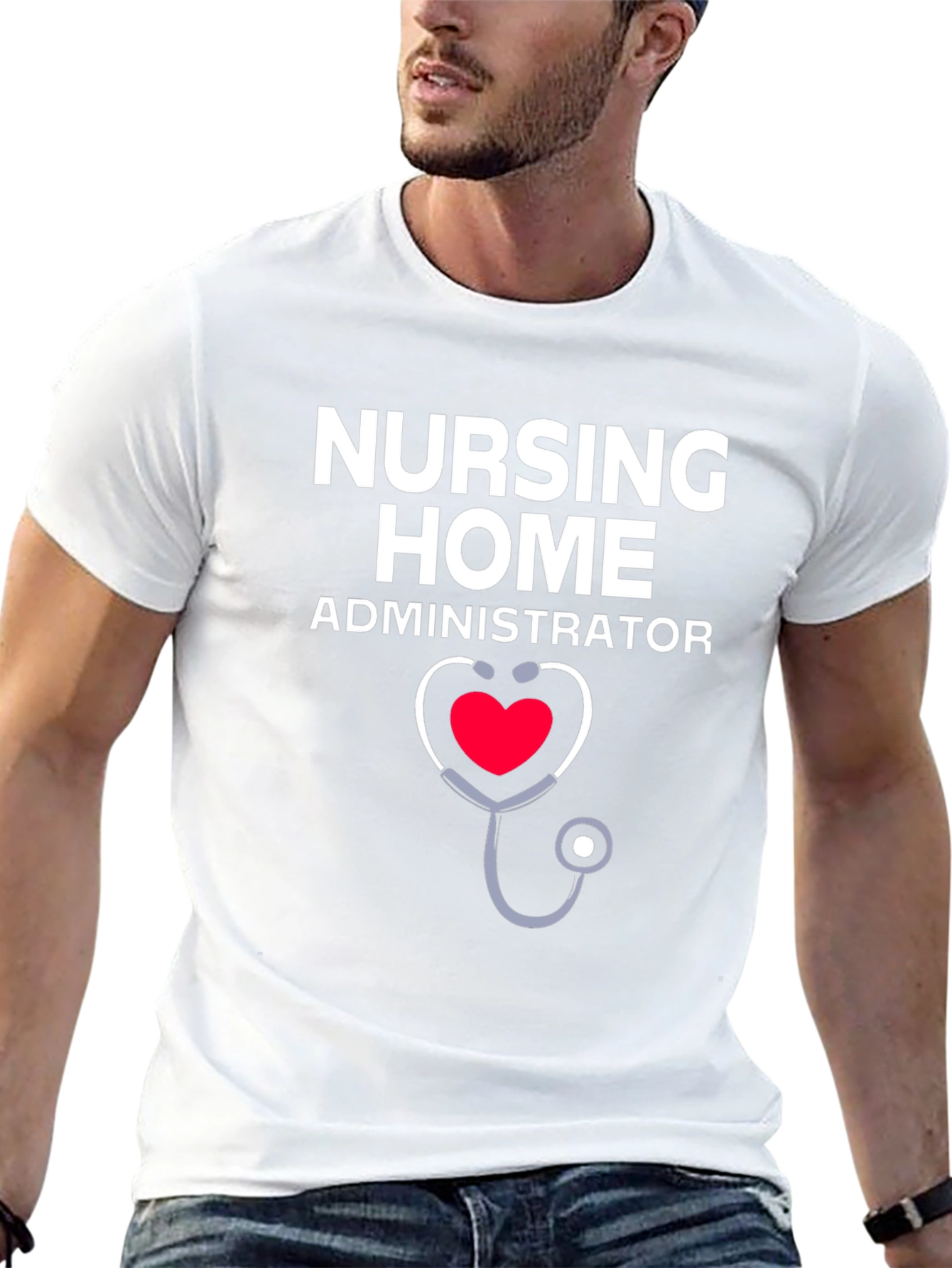 Nursing Home Administrator Stethoscope Heart T-Shirt