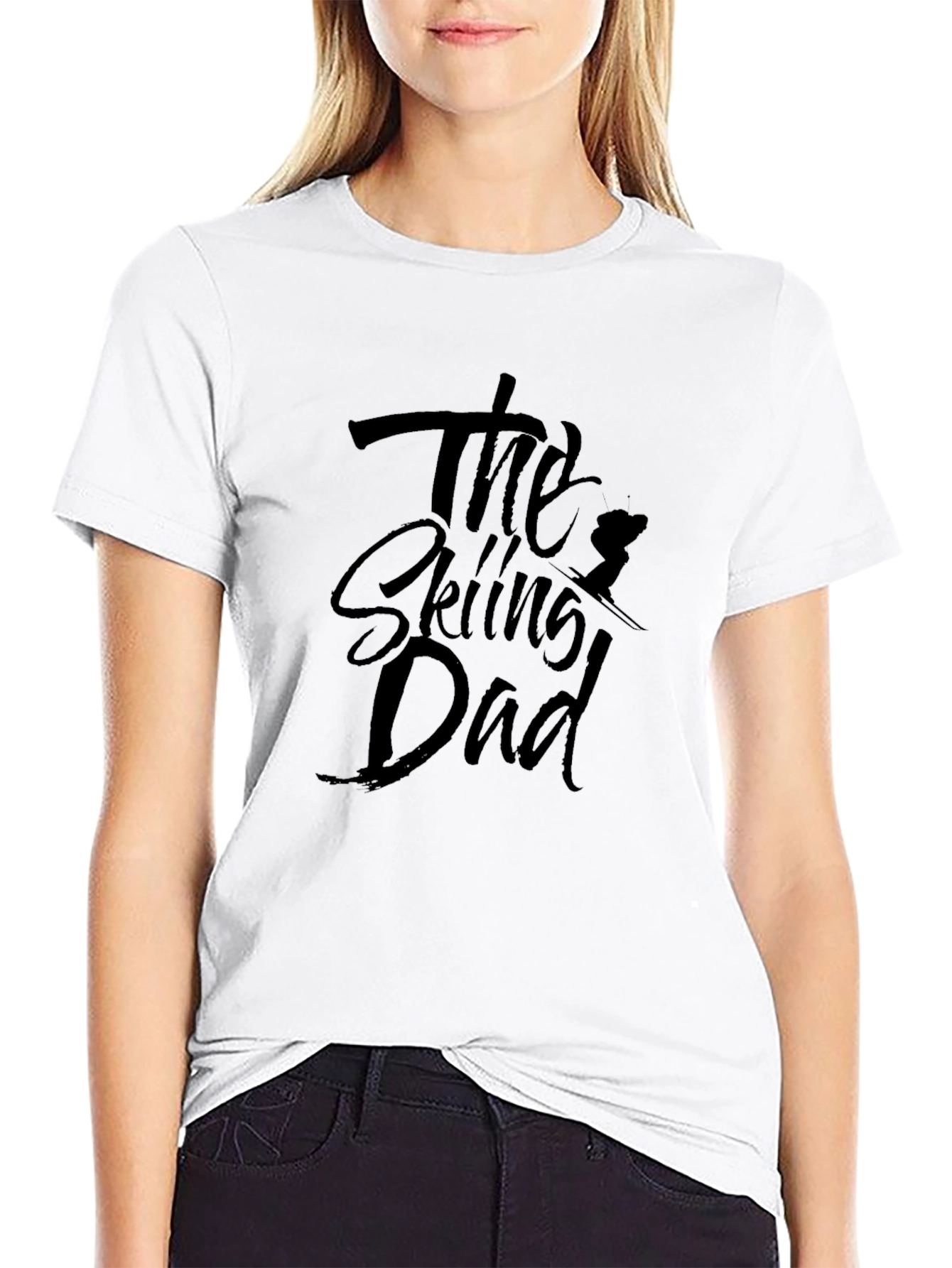 The Skiing Dad T-Shirt - Black Cotton Tee