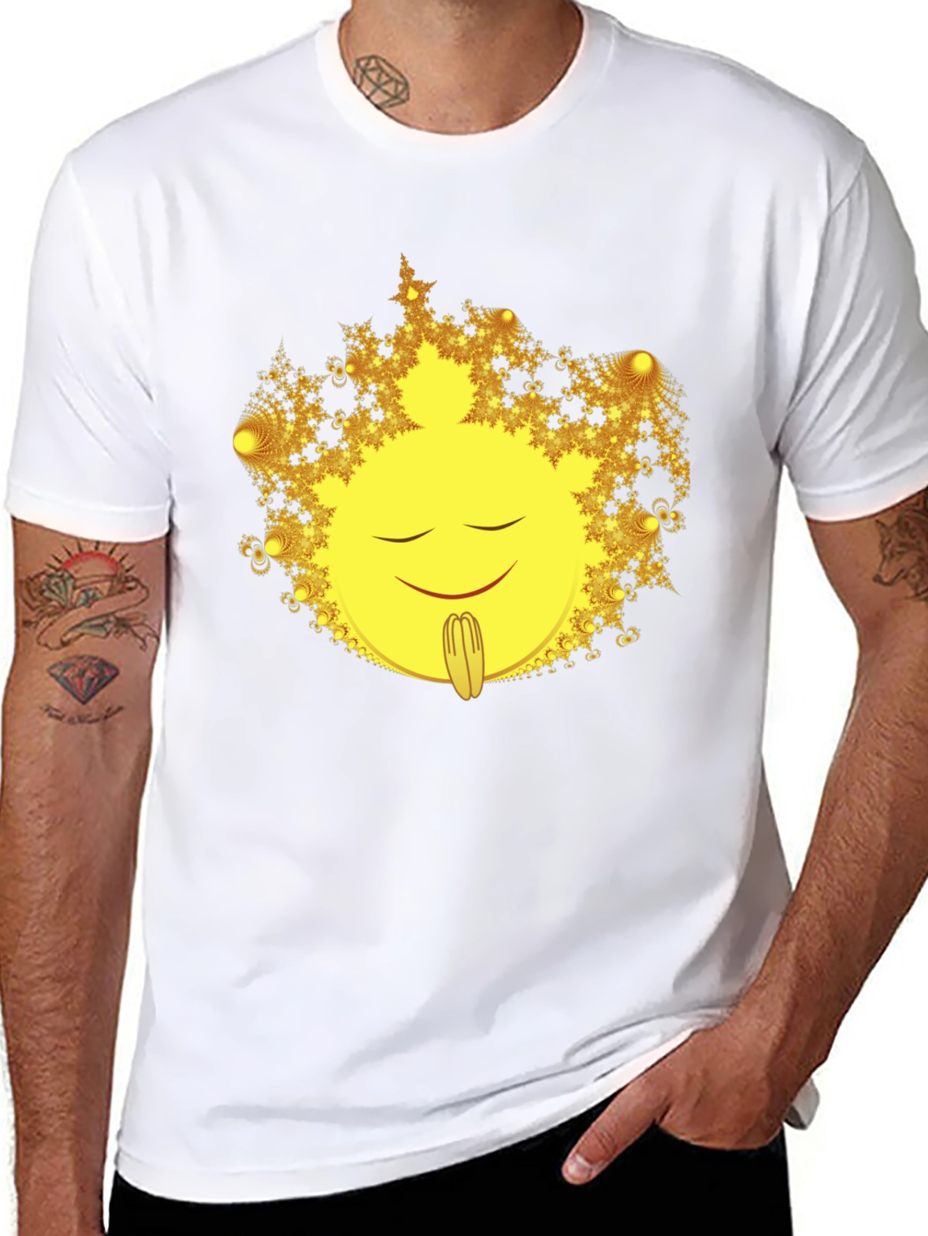 Meditating Sun Graphic T-Shirt - Relaxed Fit