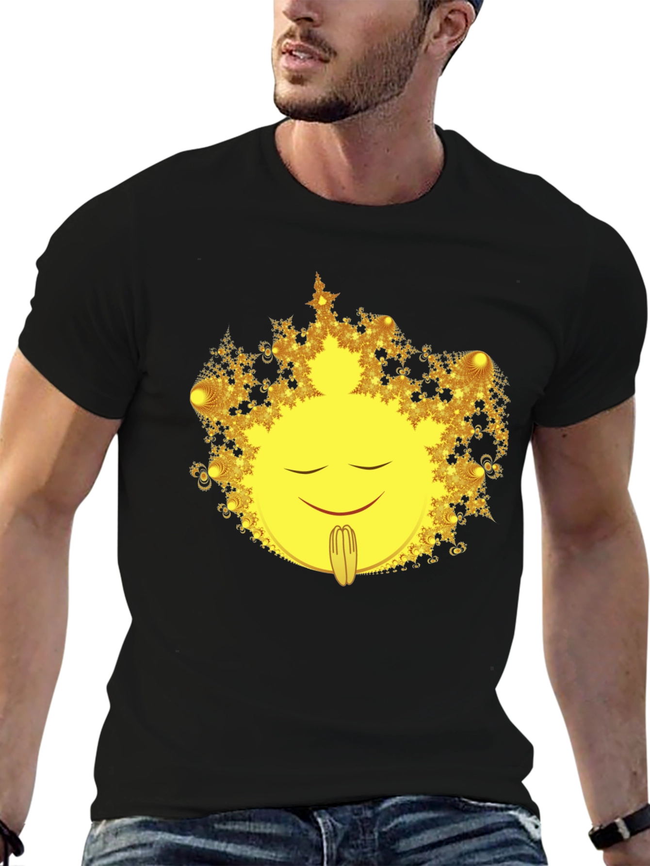 Meditating Sun Graphic T-Shirt - Relaxed Fit
