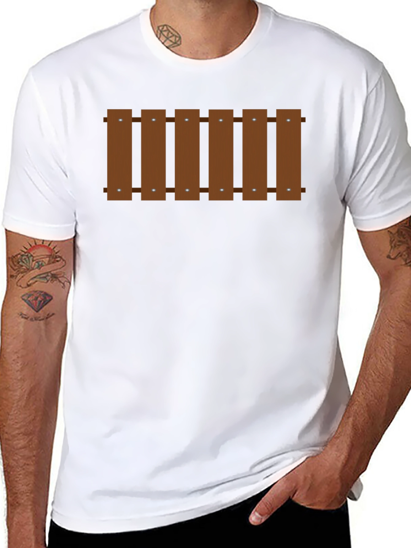 Novelty Fence Graphic T-Shirt - Black