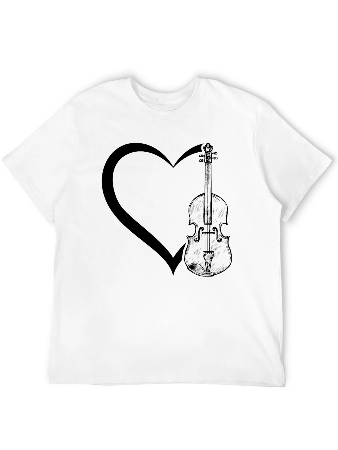 Heart & Violin Graphic Tee - Music Lover Shirt