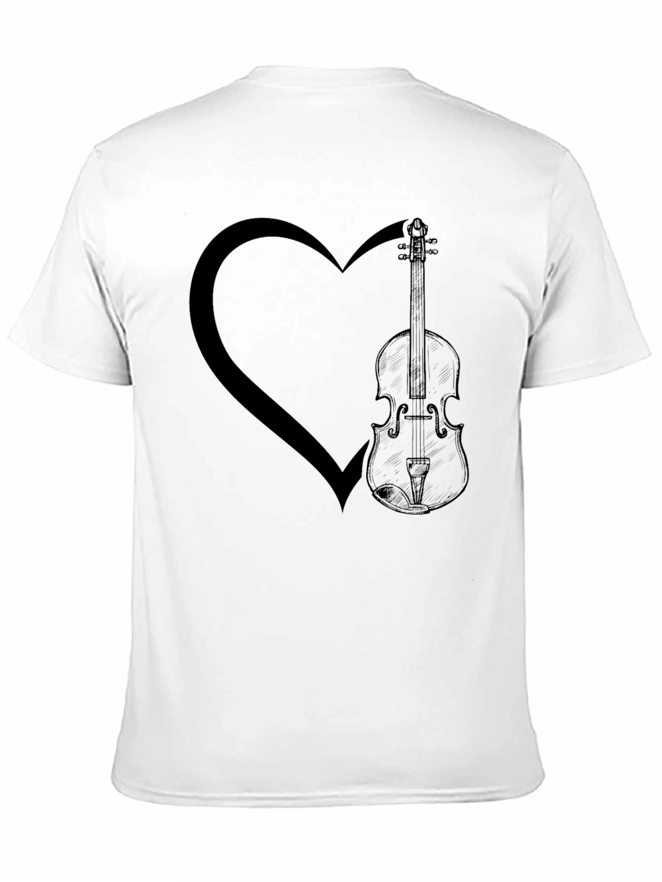 Heart & Violin Graphic Tee - Music Lover Shirt