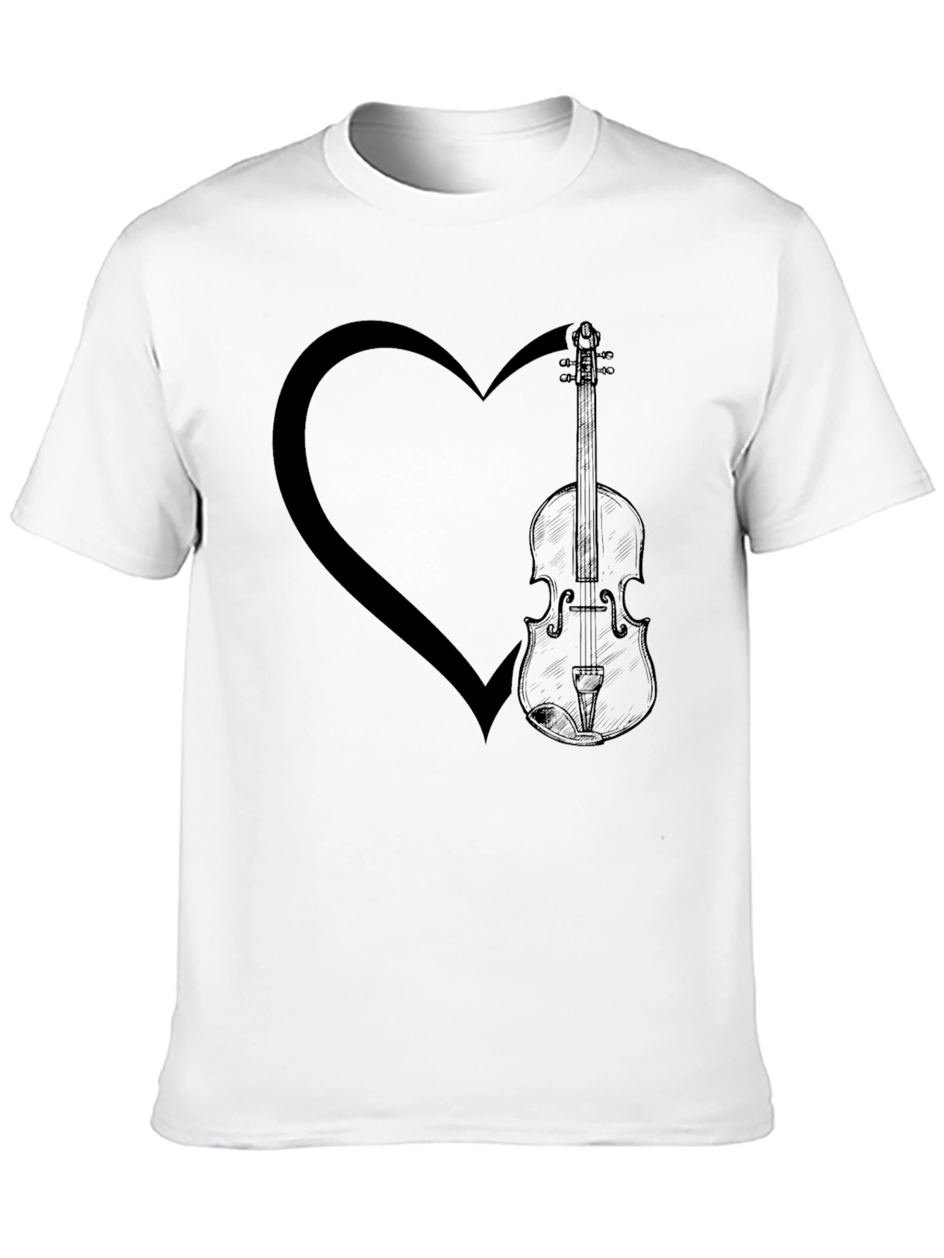 Heart & Violin Graphic Tee - Music Lover Shirt