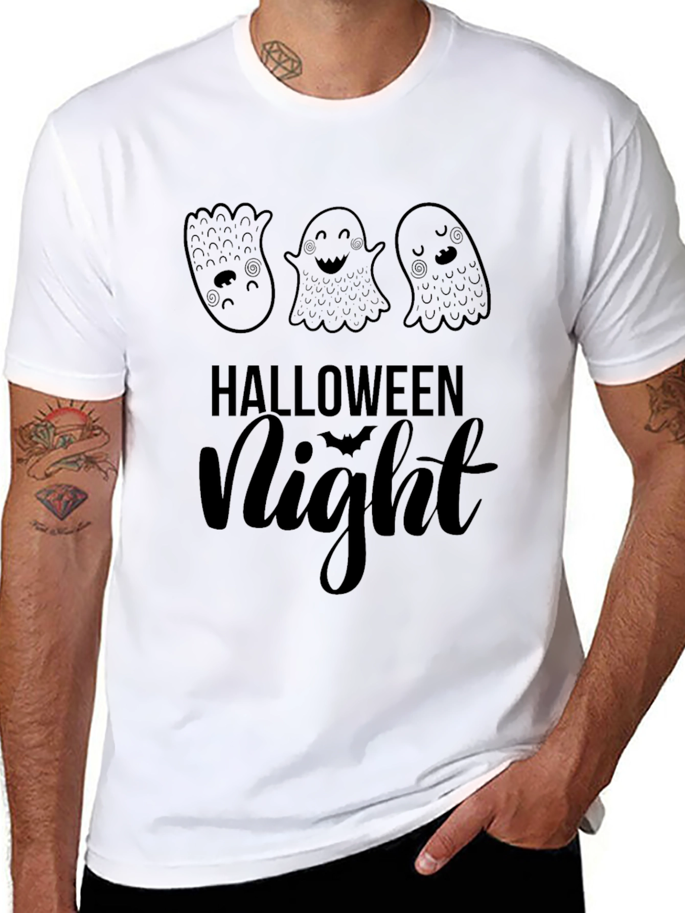 Halloween Night Ghost T-Shirt - Spooky Season Tee