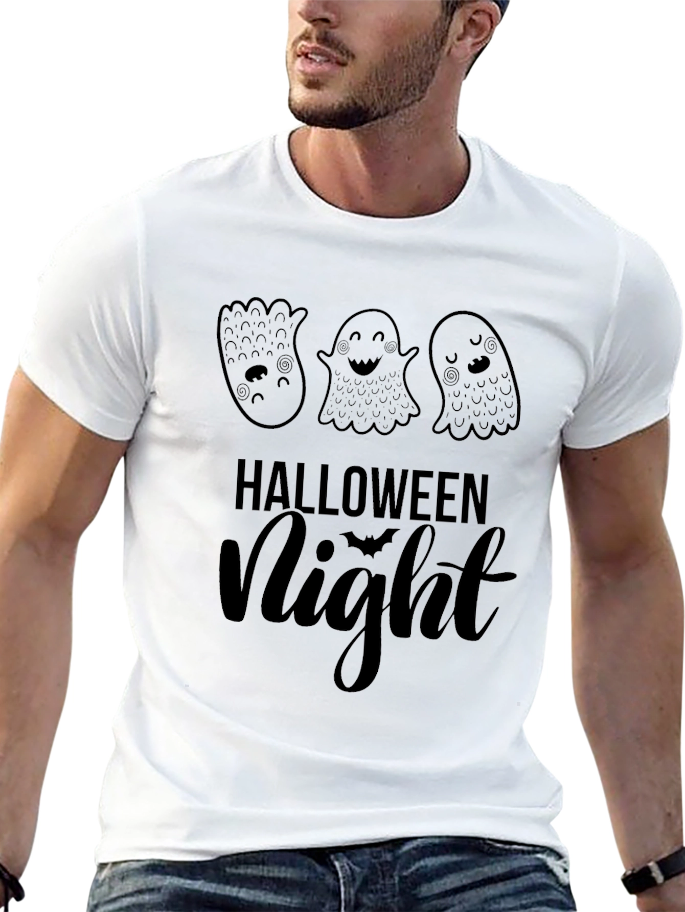 Halloween Night Ghost T-Shirt - Spooky Season Tee