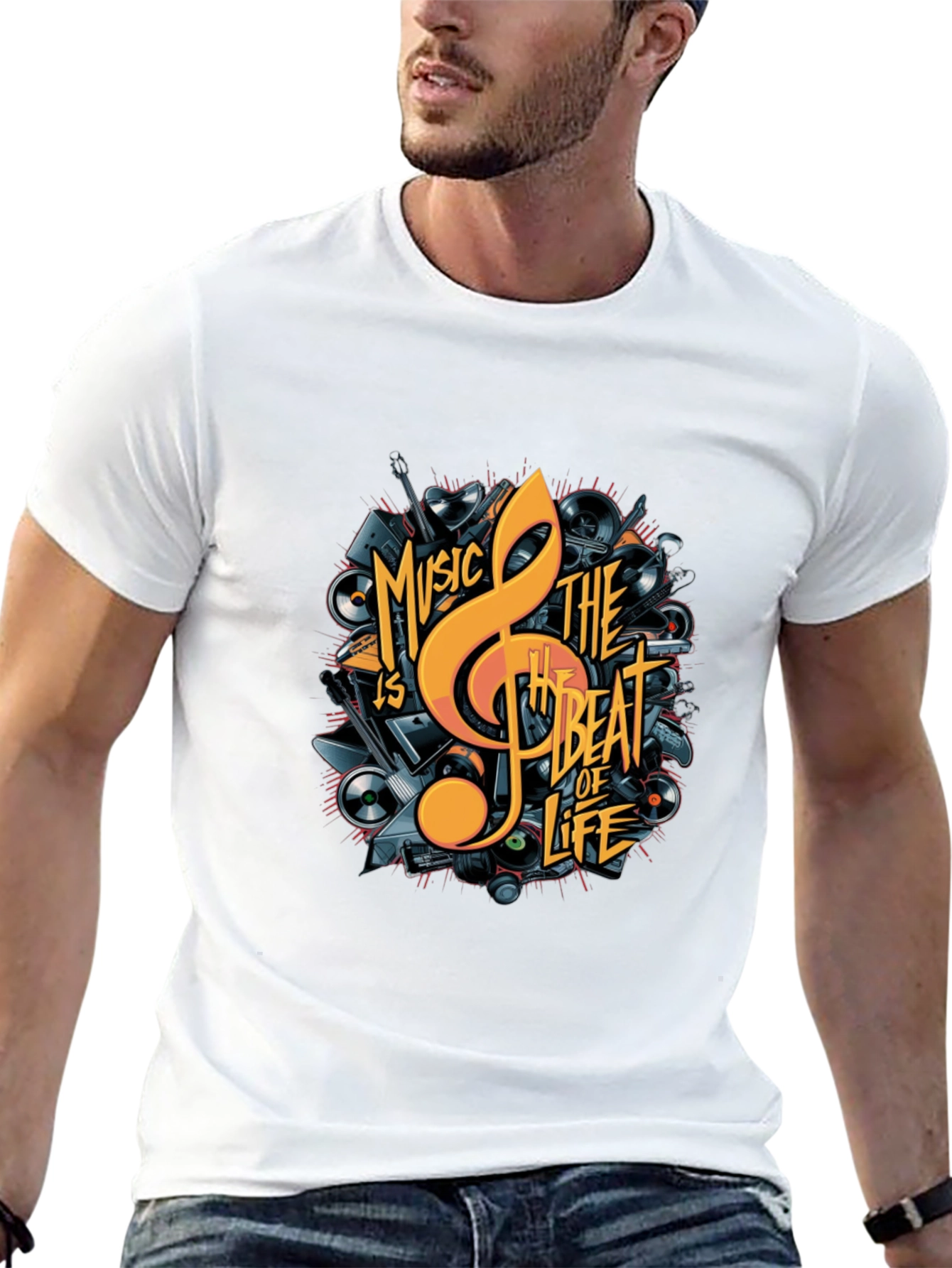 Music is The Beat of Life Graphic Tee