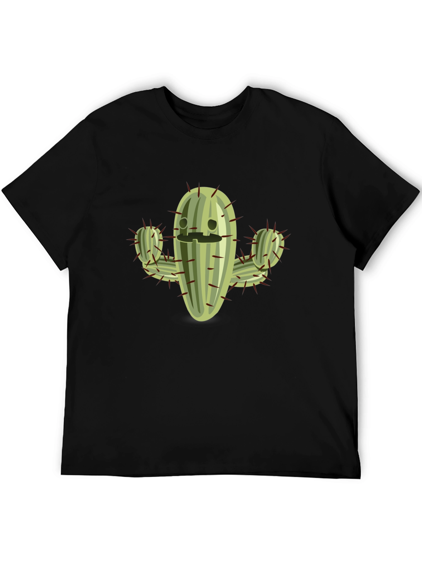 Funny Cactus Graphic T-Shirt - Black