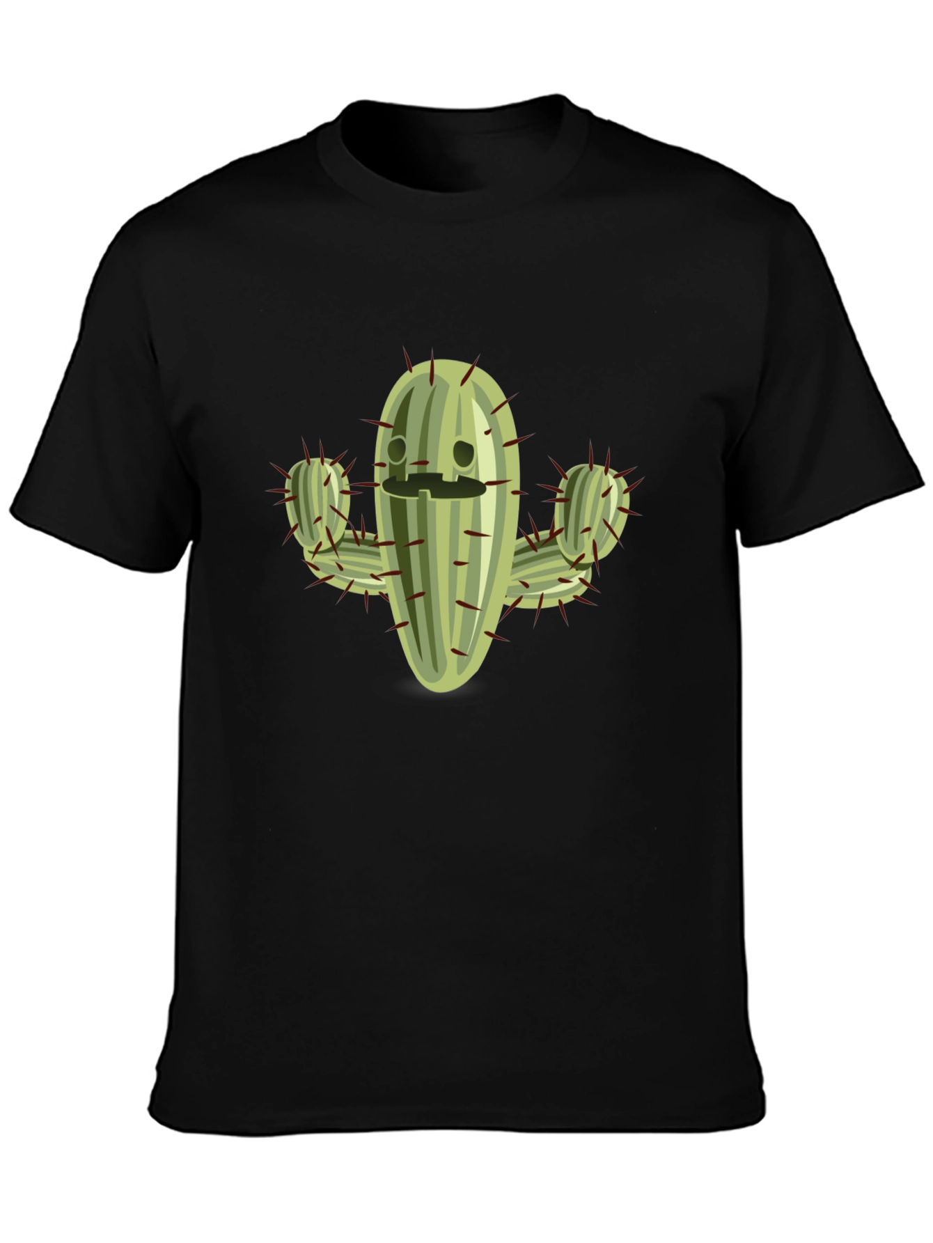 Funny Cactus Graphic T-Shirt - Black
