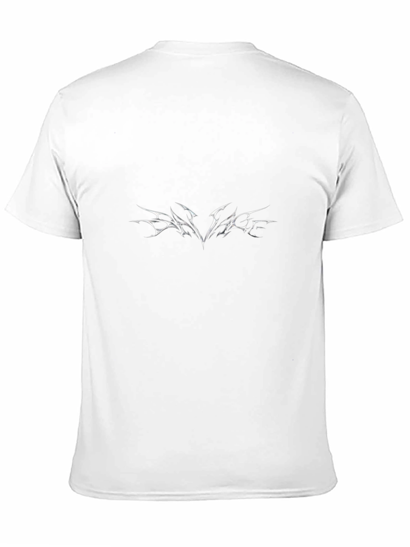 Black T-Shirt with White Graphic Print