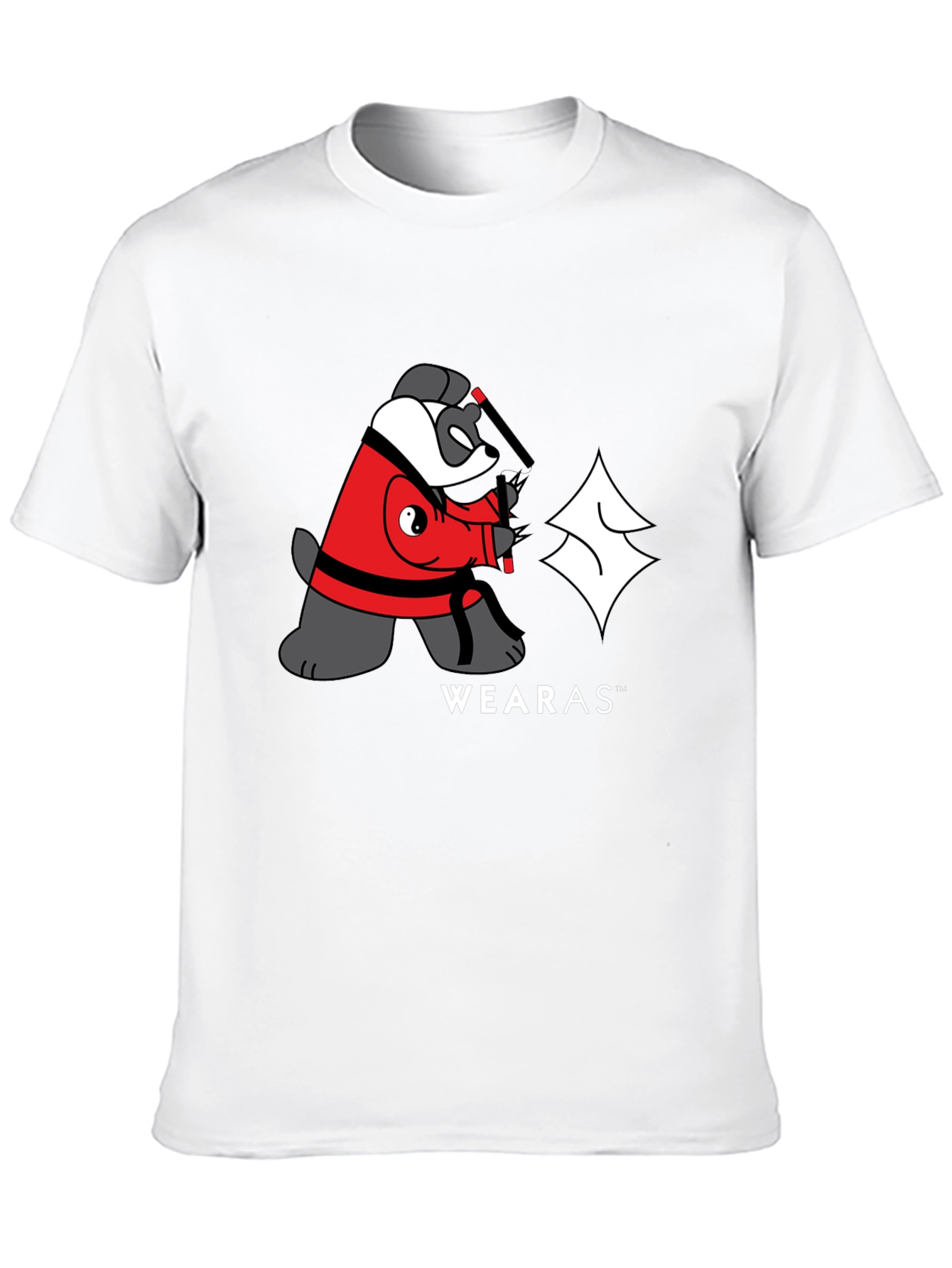 Ninja Yin Yang Bear Graphic T-Shirt