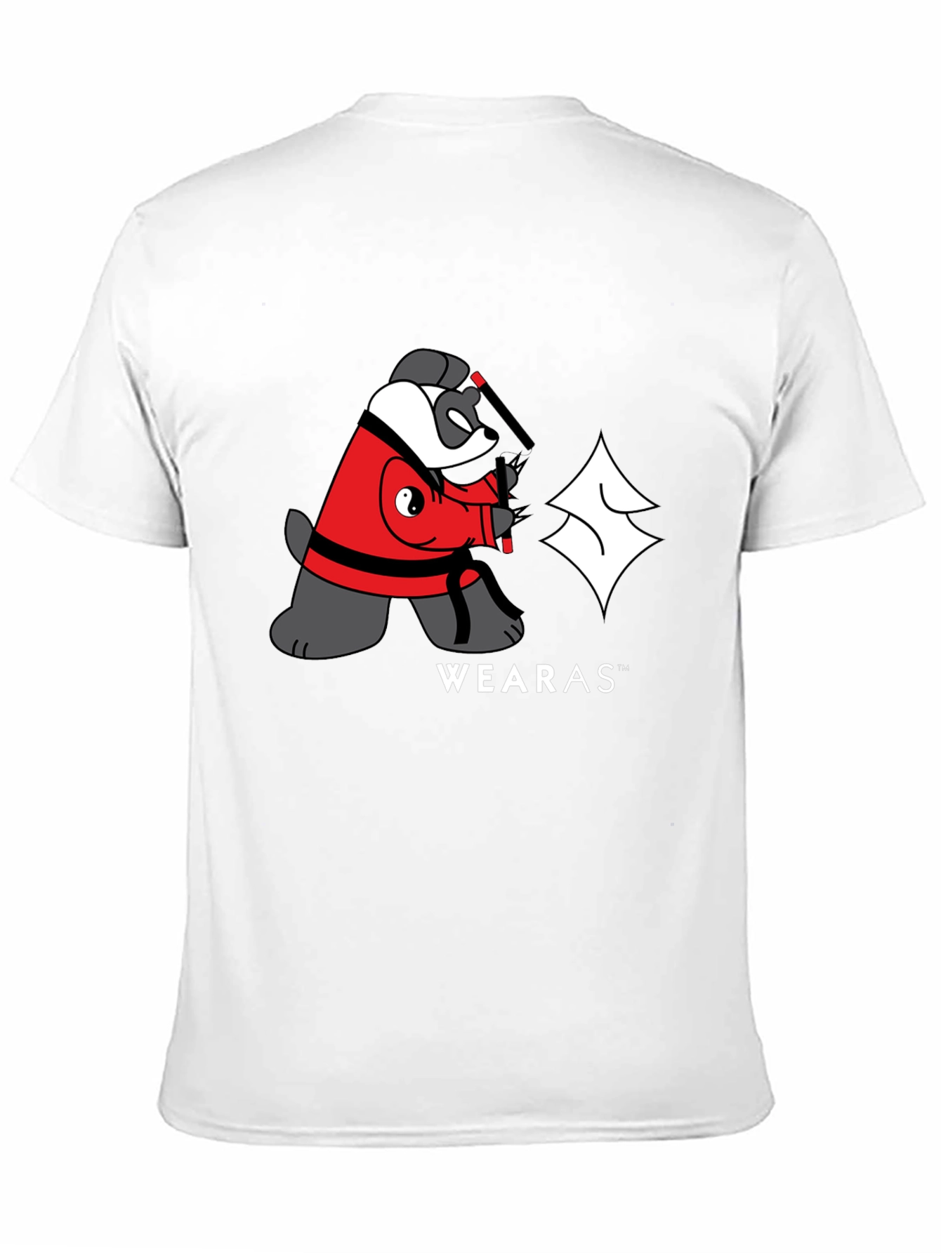 Ninja Yin Yang Bear Graphic T-Shirt