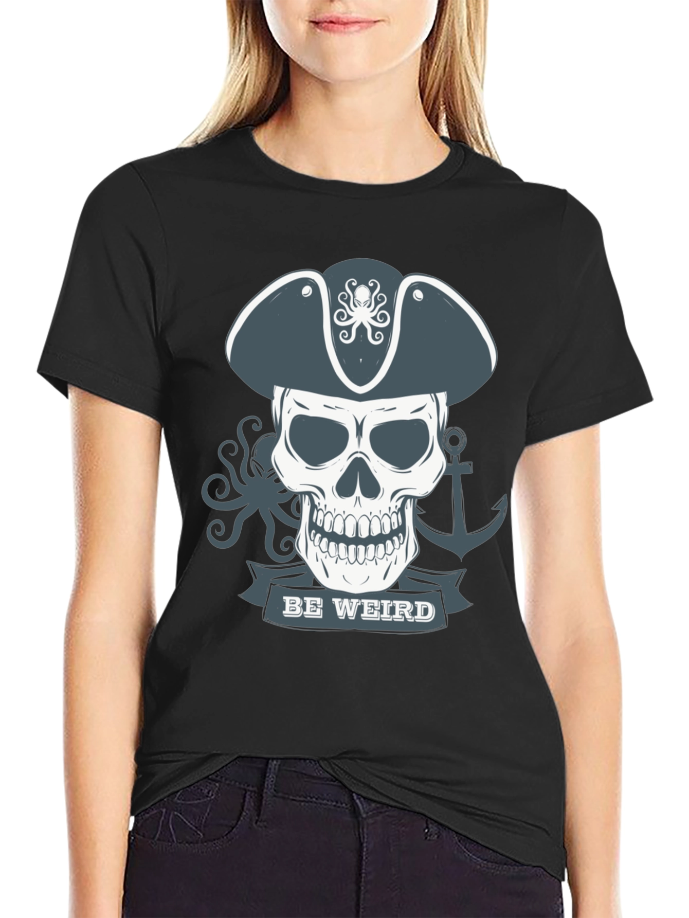 Be Weird Pirate Skull T-Shirt - Graphic Tee