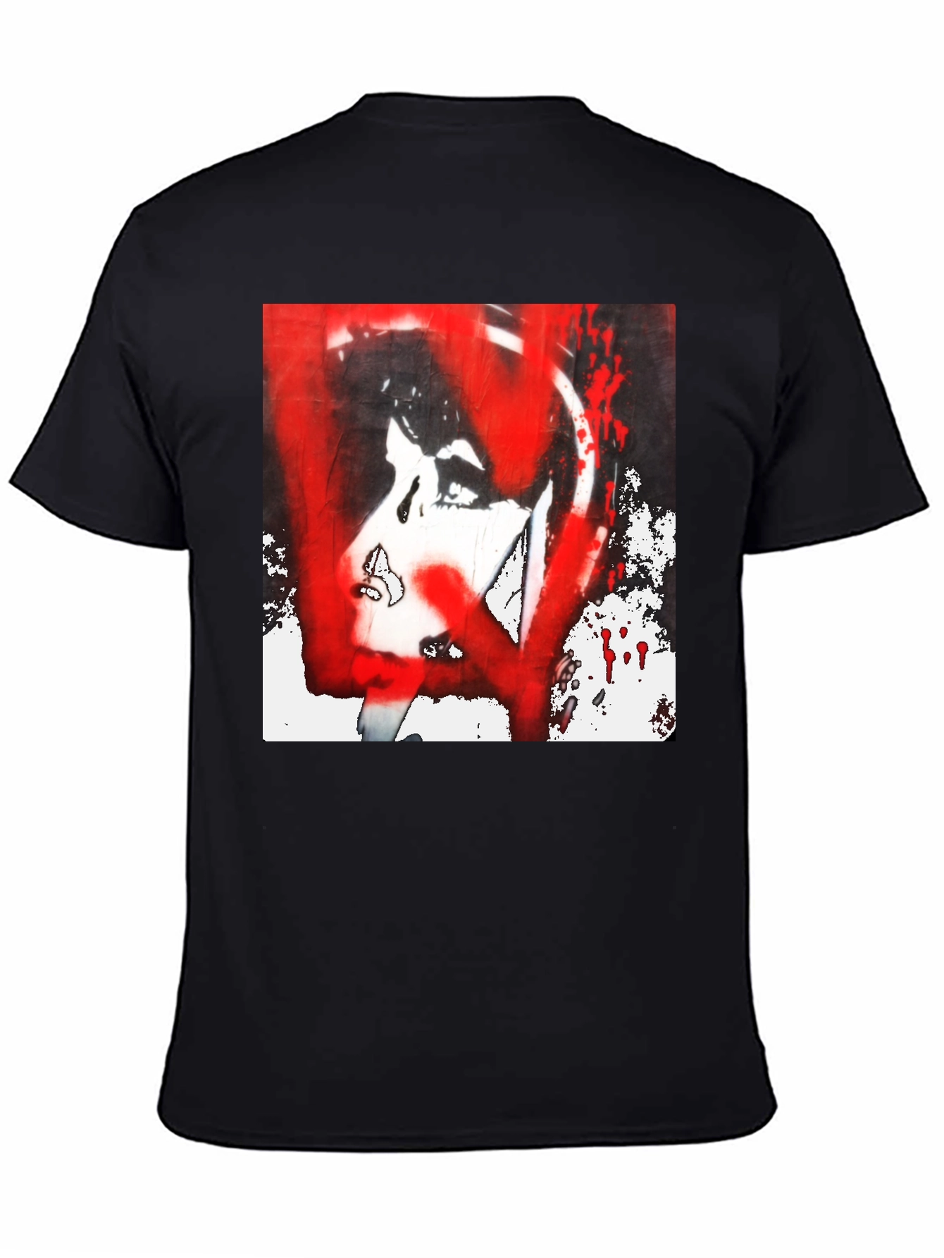 Graphic Tee: Red and White Abstract Print