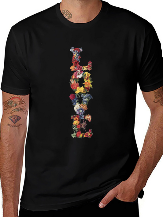 Floral LOVE Black T-Shirt Graphic Tee