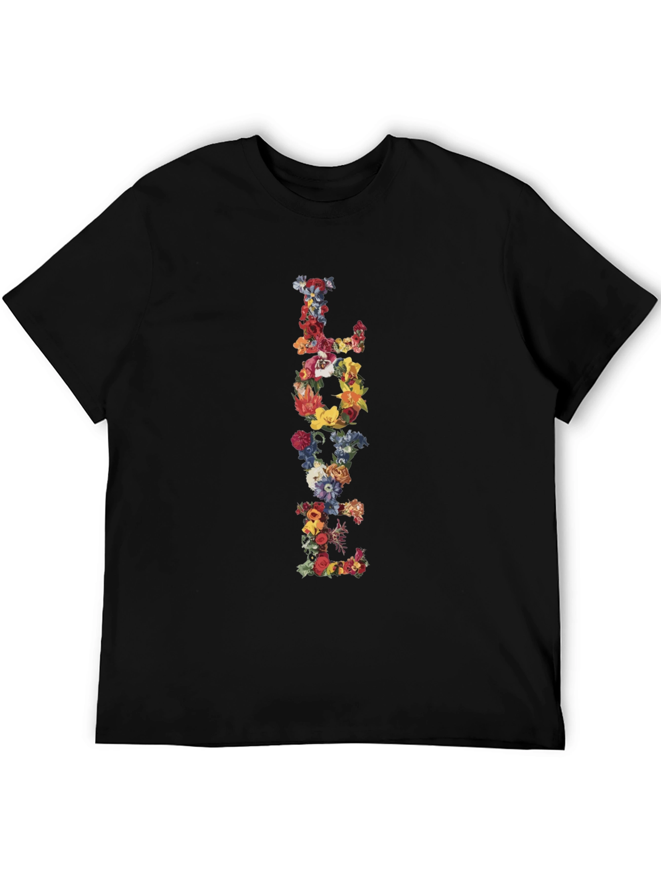 Floral LOVE Black T-Shirt Graphic Tee