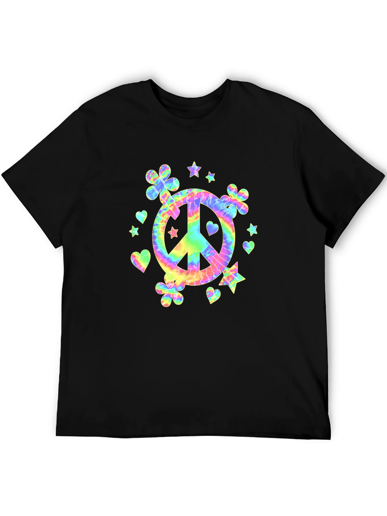 Retro Tie-Dye Peace Sign Graphic T-Shirt