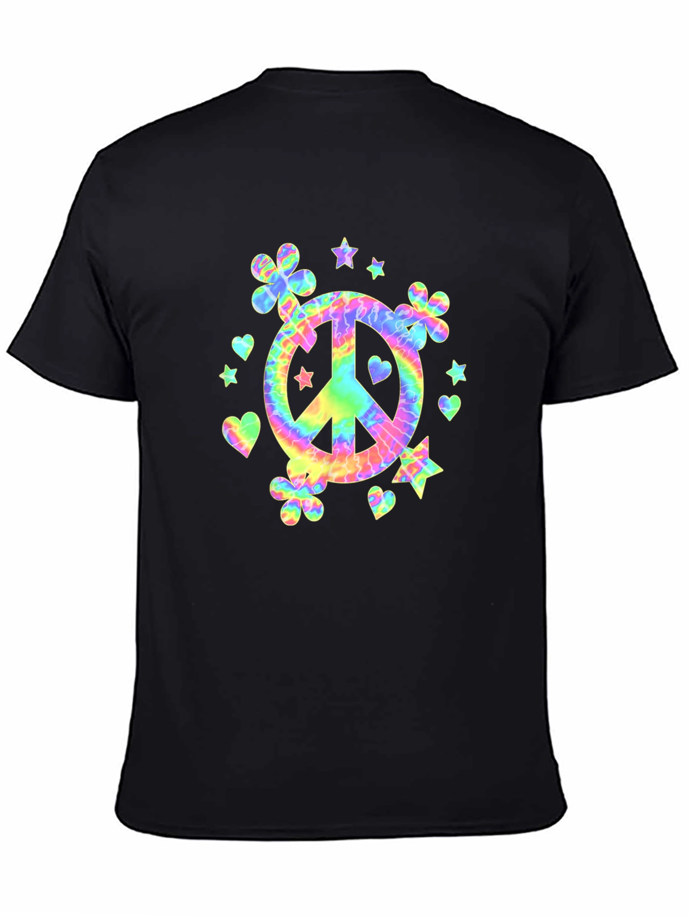 Retro Tie-Dye Peace Sign Graphic T-Shirt