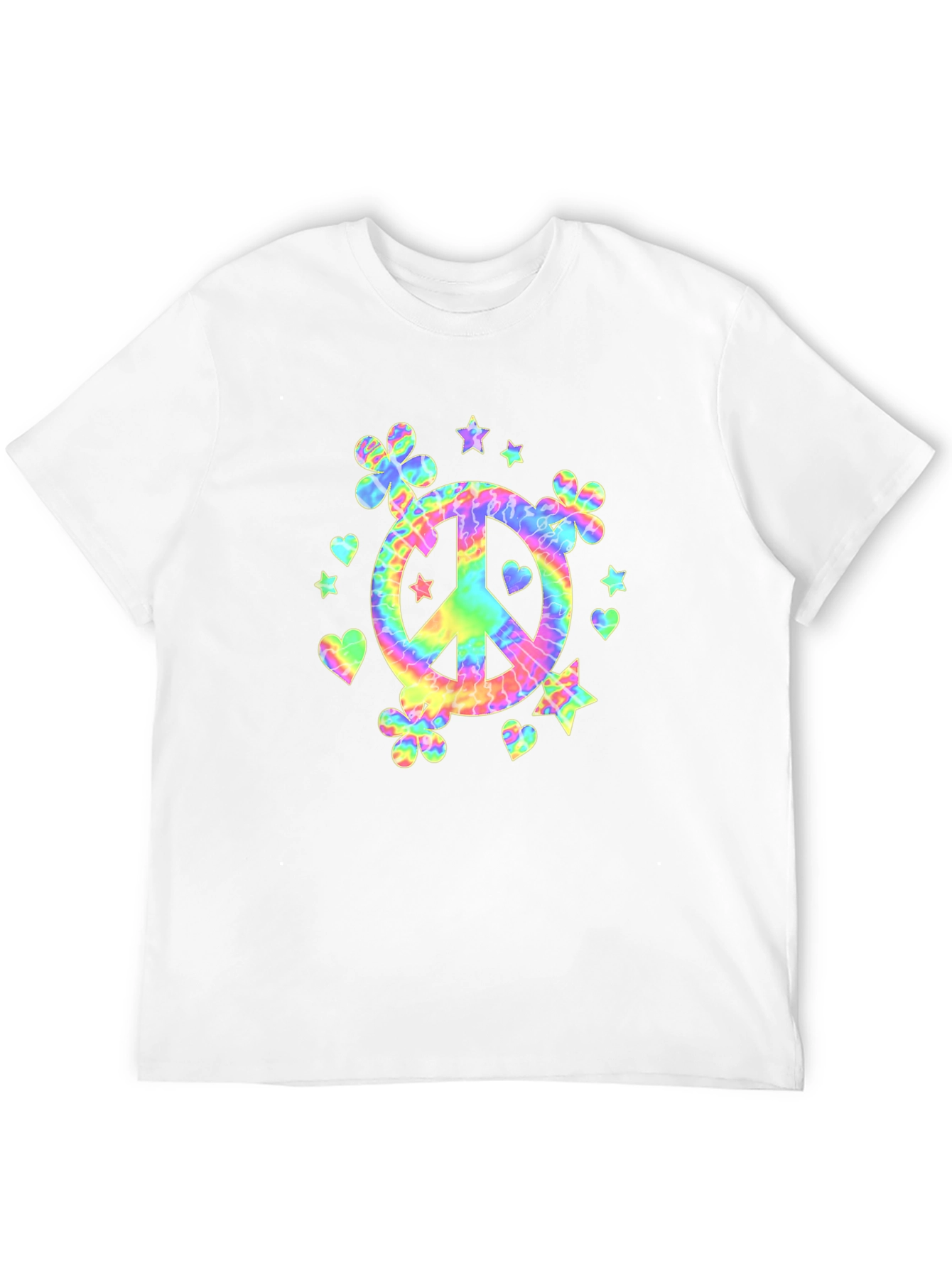 Retro Tie-Dye Peace Sign Graphic T-Shirt