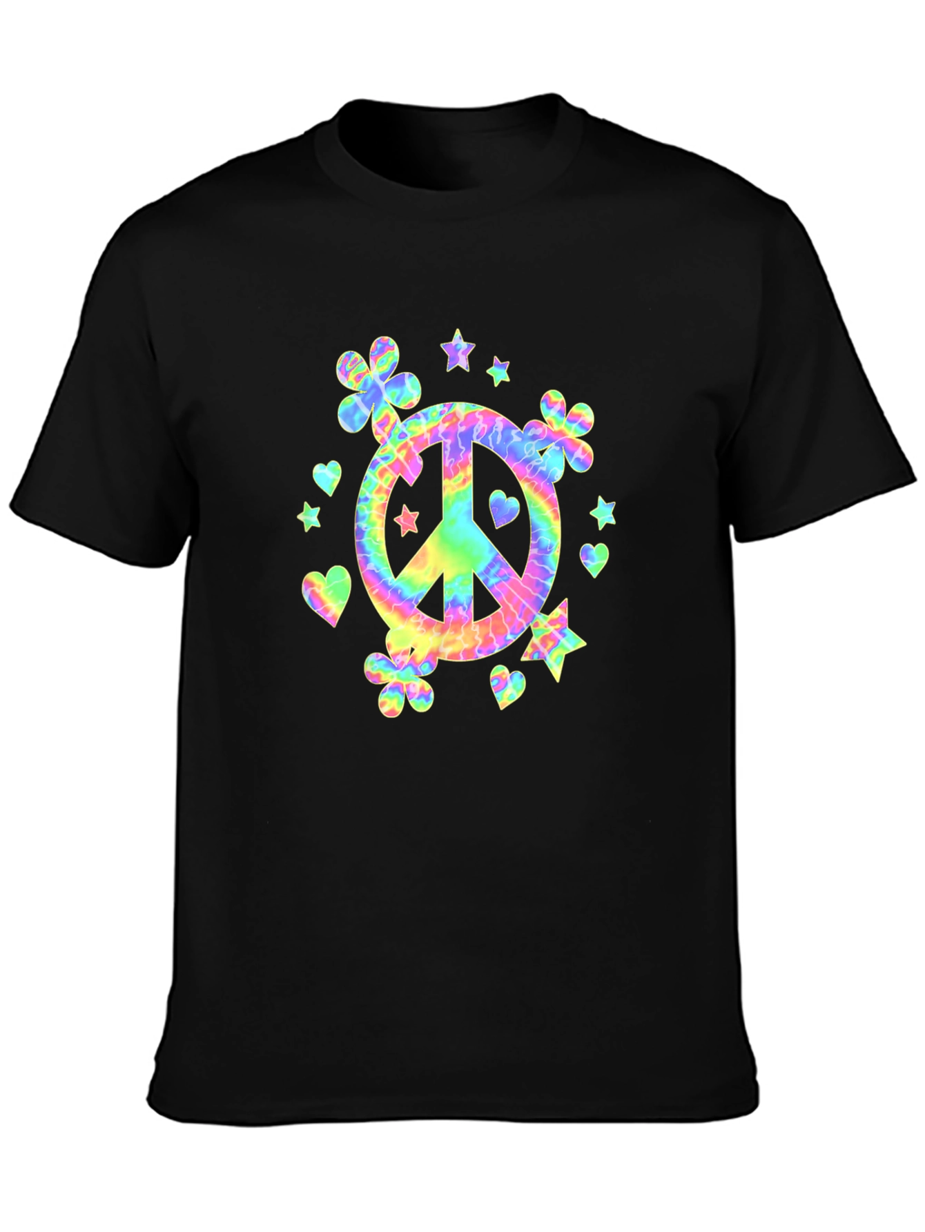 Retro Tie-Dye Peace Sign Graphic T-Shirt