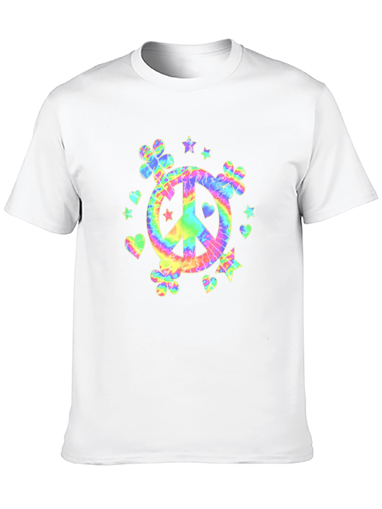 Retro Tie-Dye Peace Sign Graphic T-Shirt