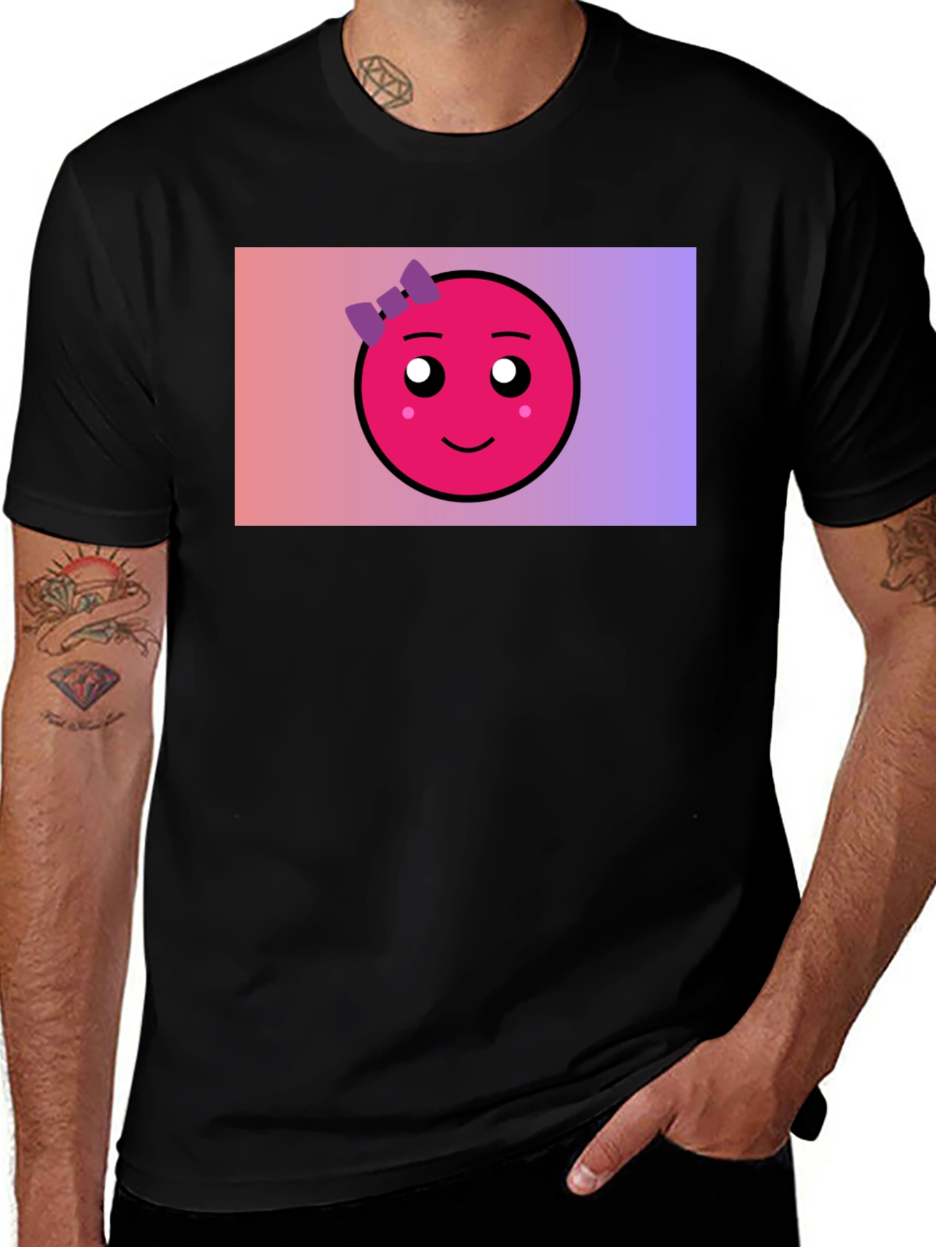 Cute Emoji Graphic Tee - Black
