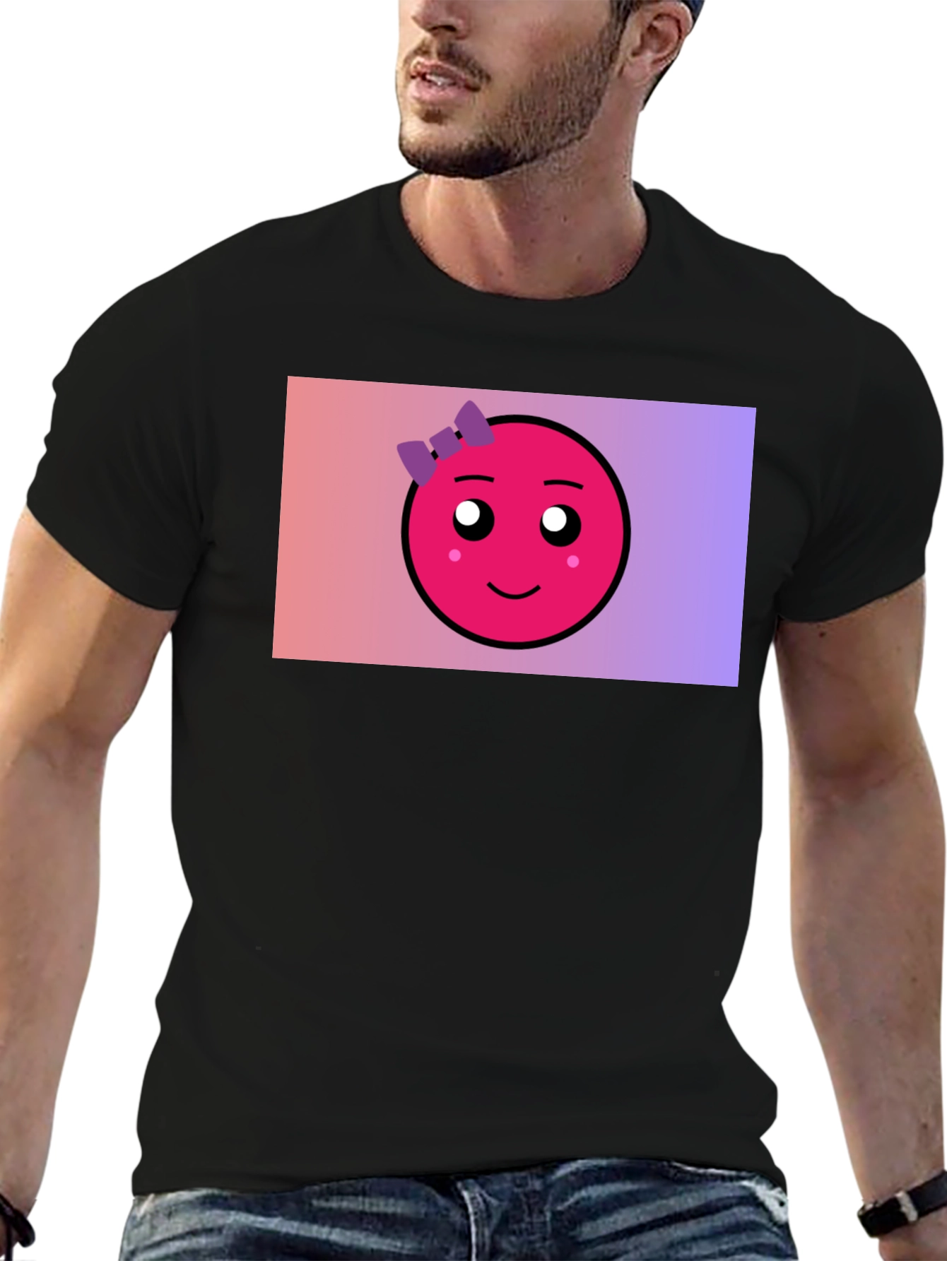 Cute Emoji Graphic Tee - Black
