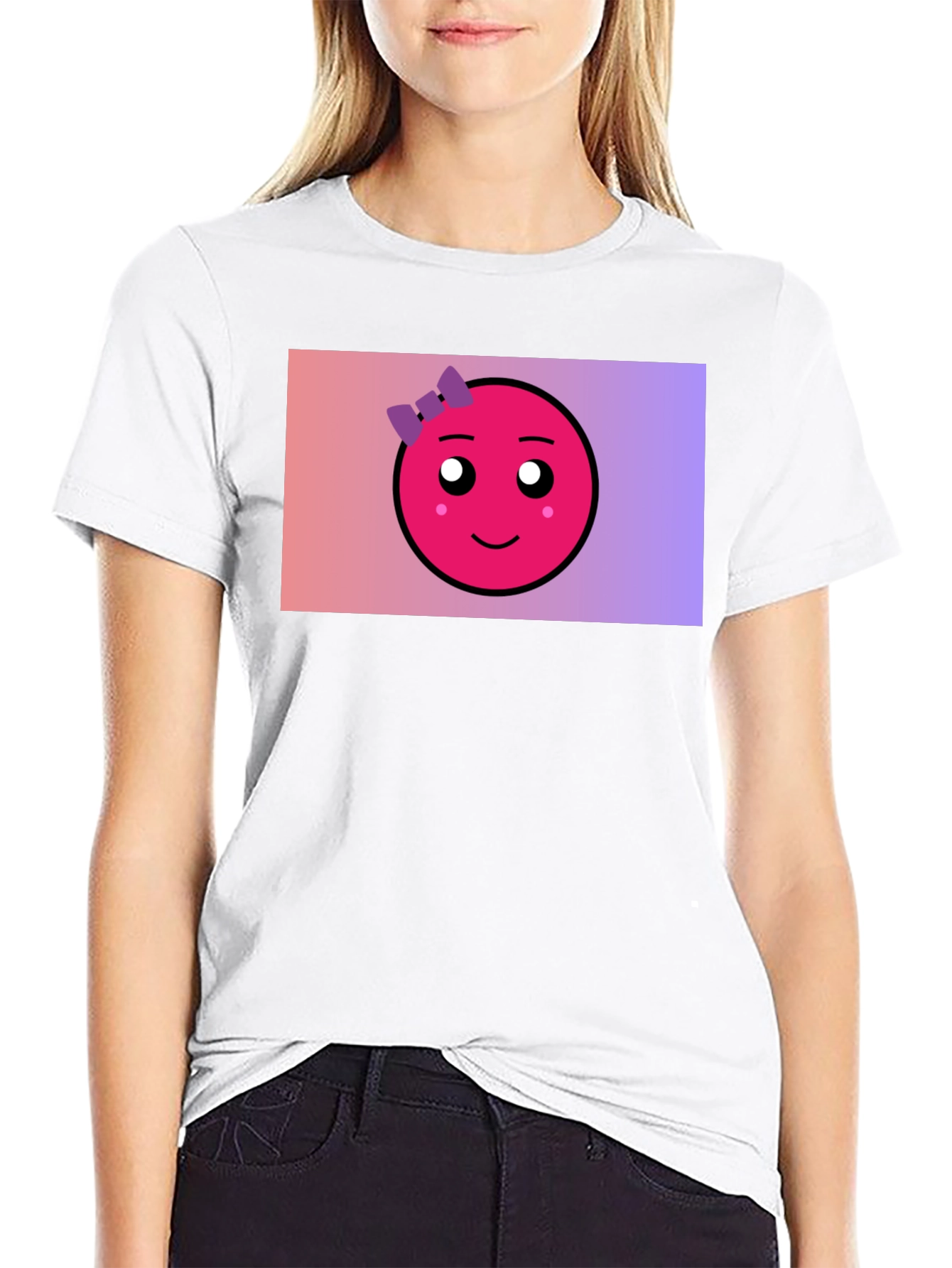 Cute Emoji Graphic Tee - Black
