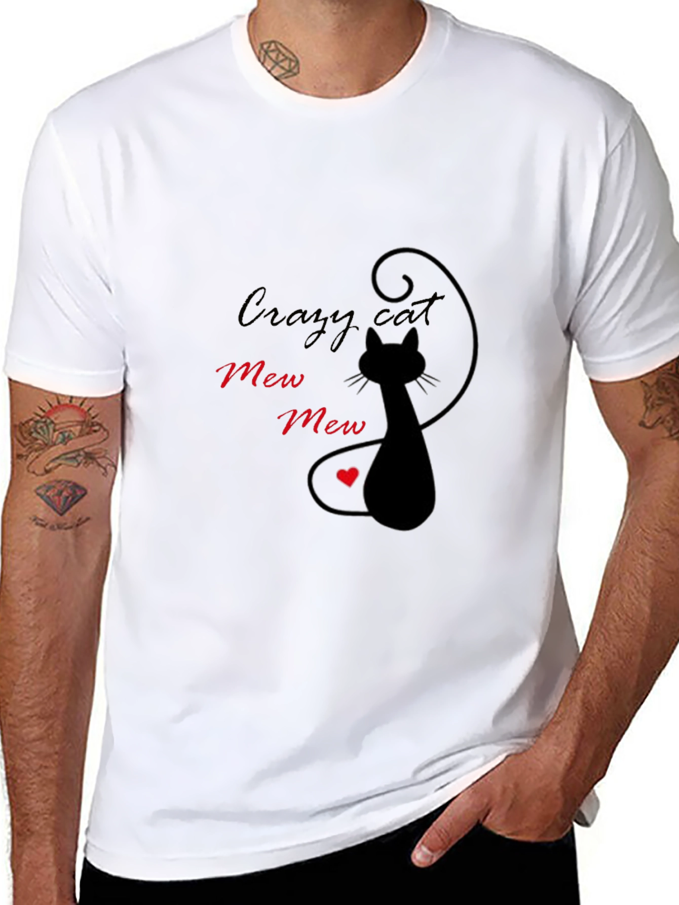 Crazy Cat Mew Mew Graphic T-Shirt
