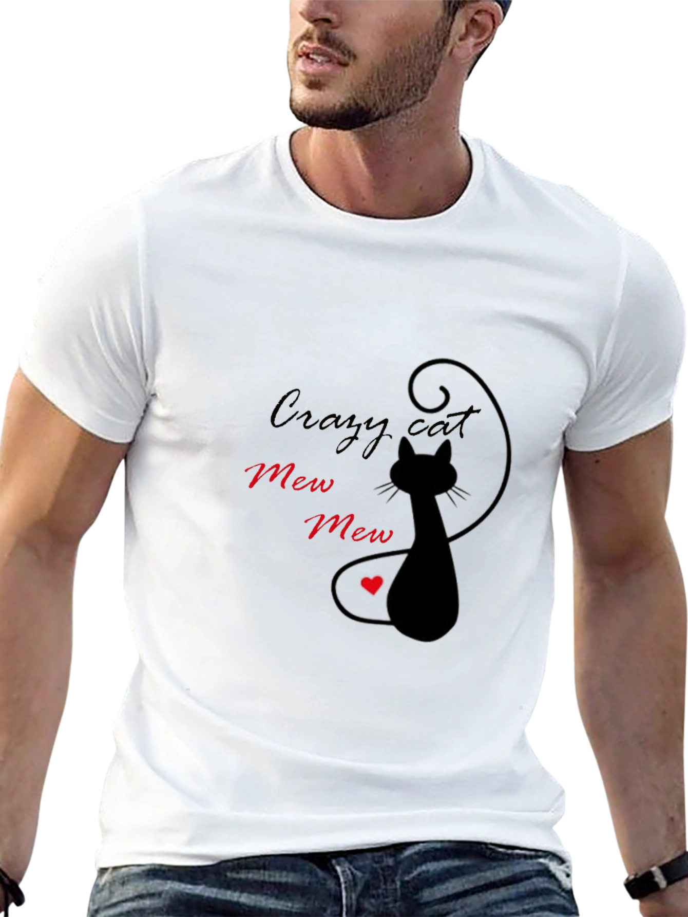 Crazy Cat Mew Mew Graphic T-Shirt