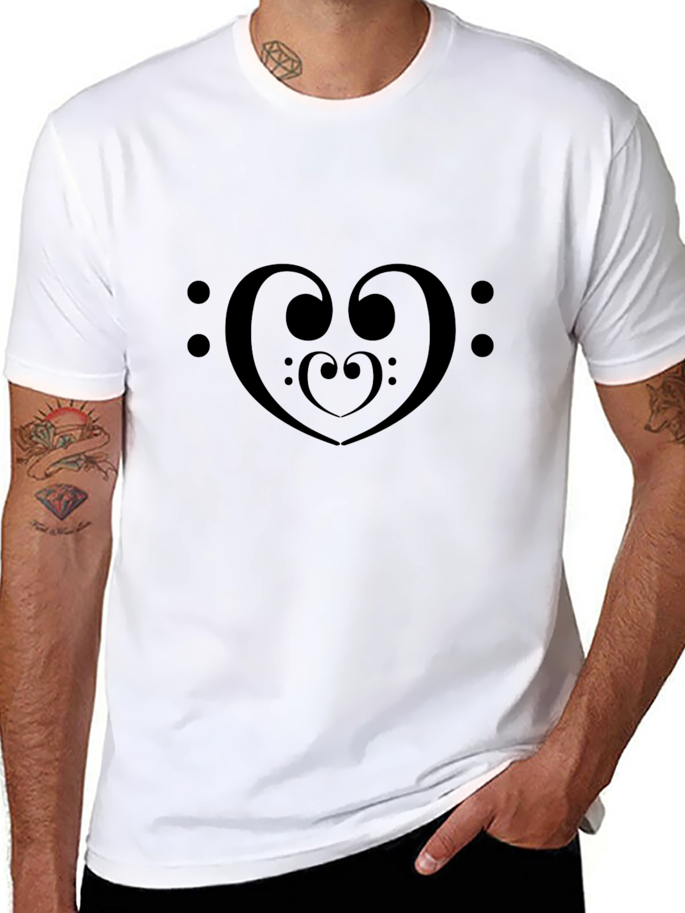 Music Heart T-Shirt - Black Tee