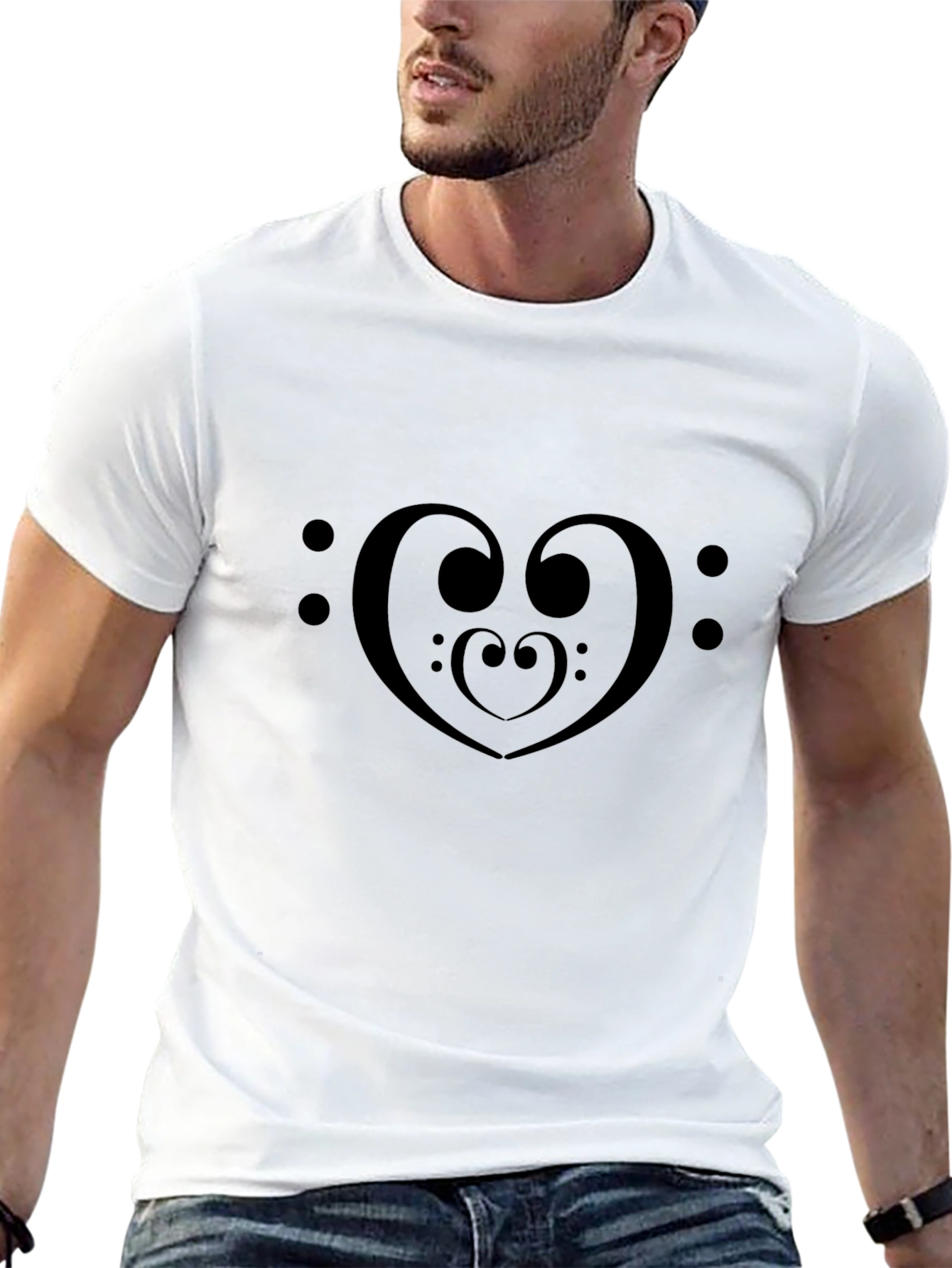 Music Heart T-Shirt - Black Tee