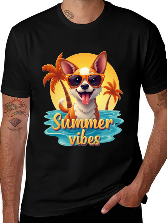 Summer Vibes Dog Graphic T-Shirt