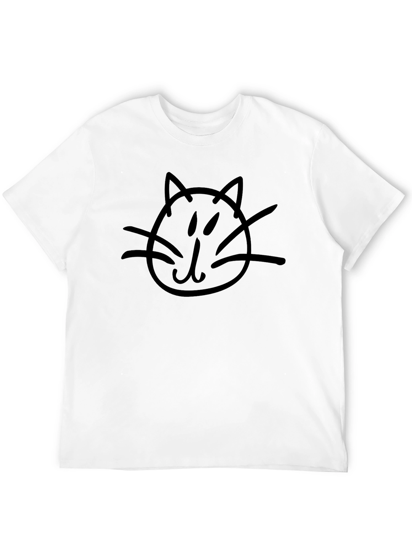 Cat Doodle Black T-Shirt - Casual Style
