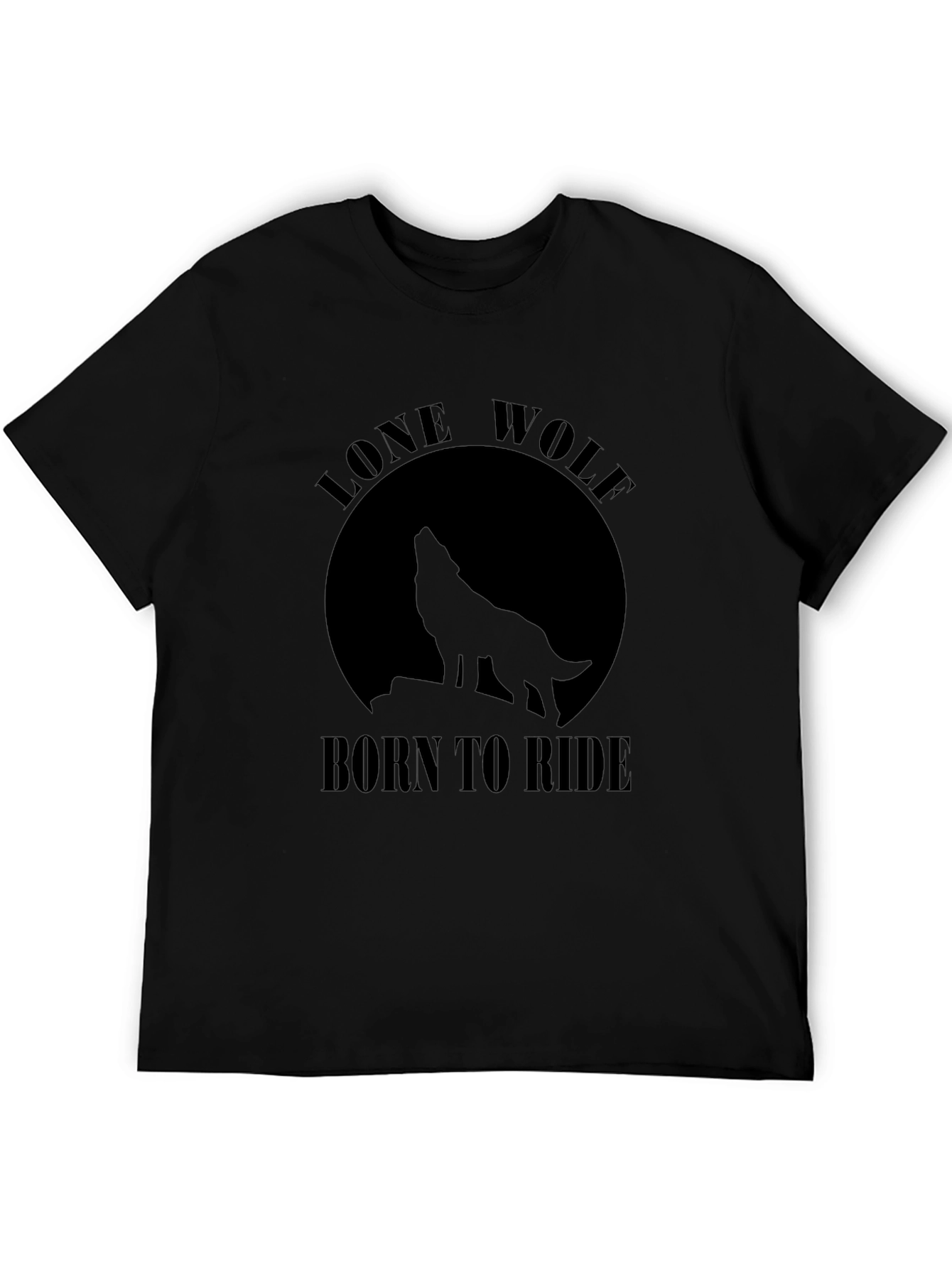 Lone Wolf Born To Ride Black T-Shirt