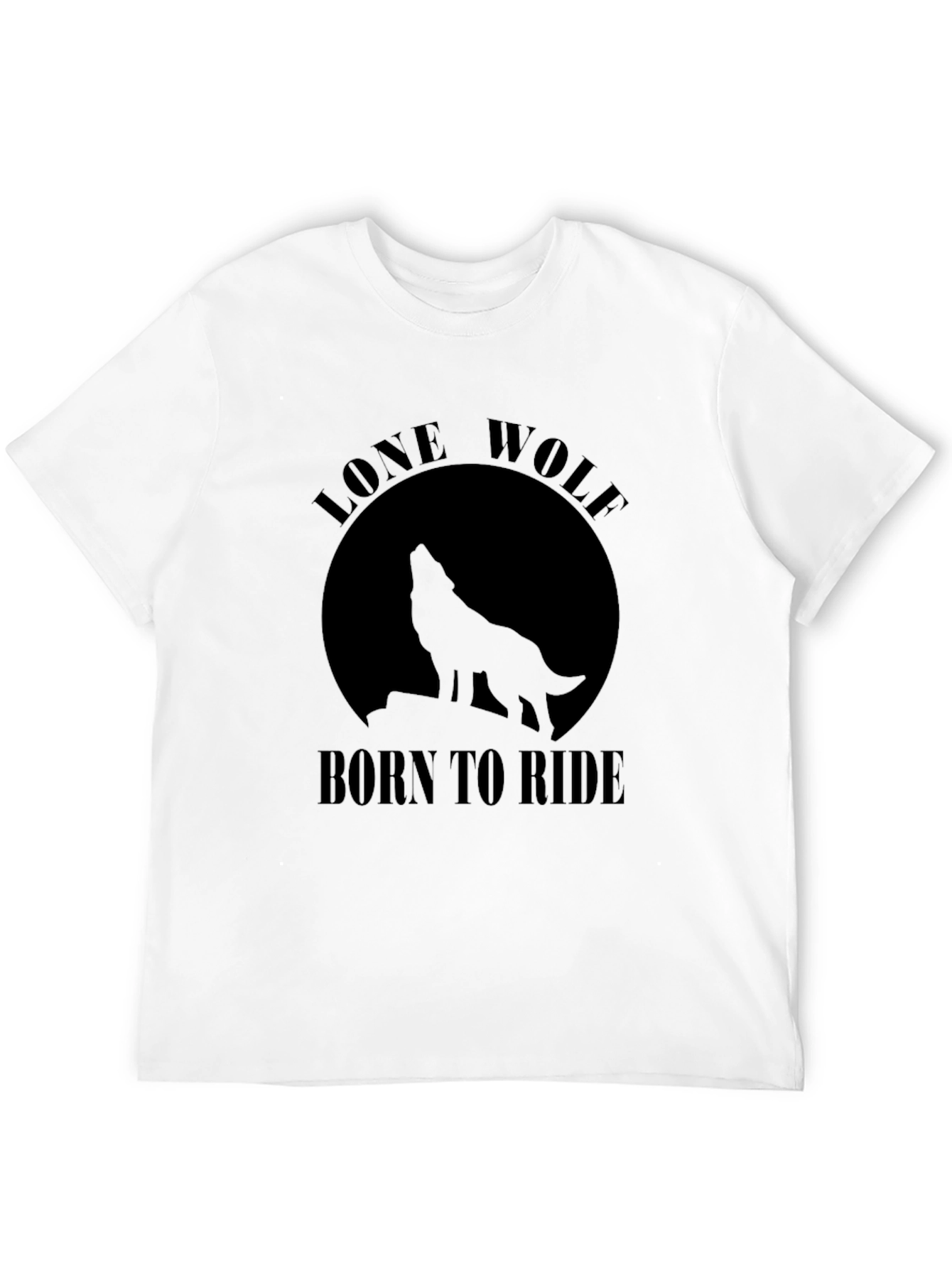 Lone Wolf Born To Ride Black T-Shirt