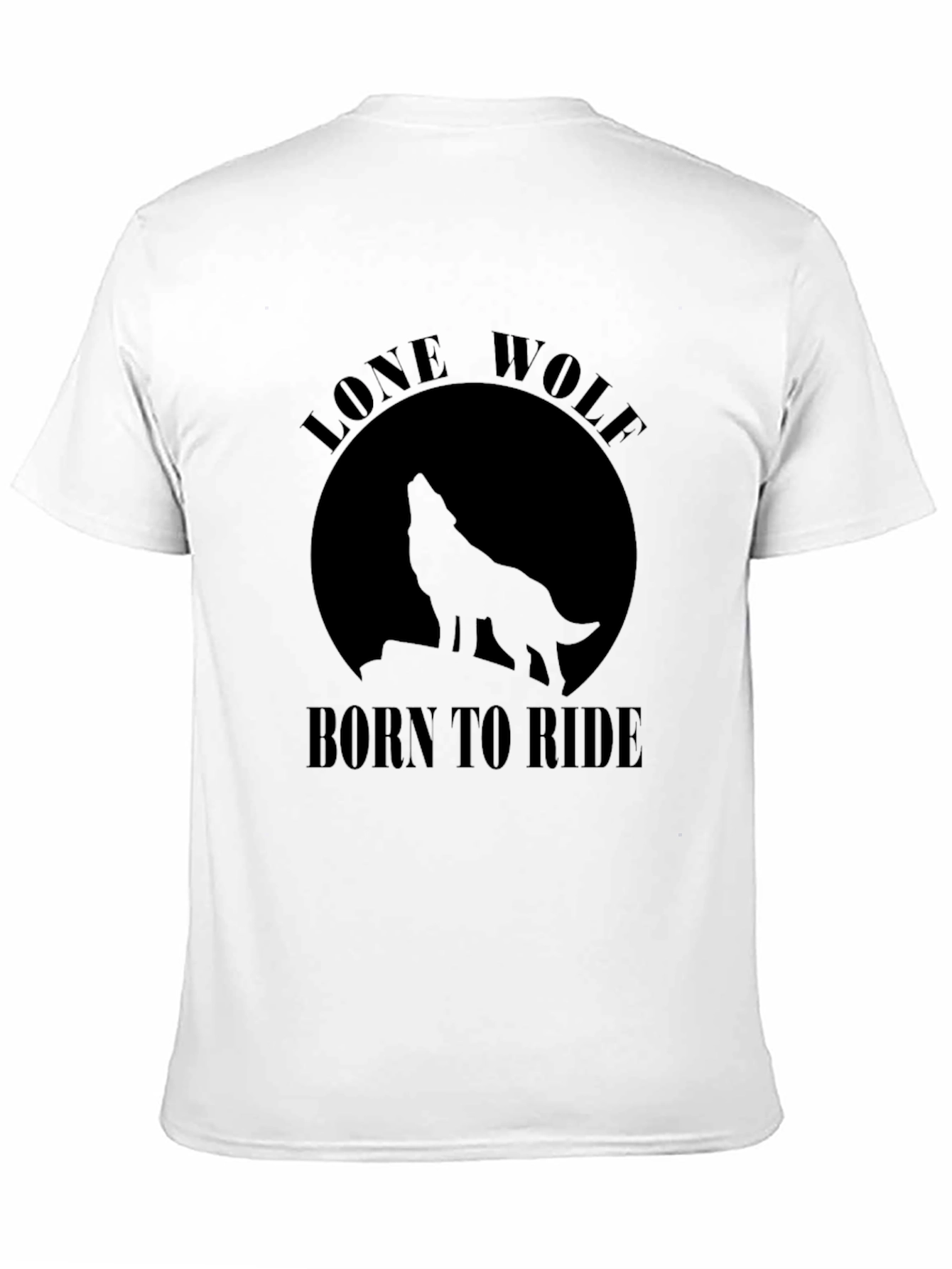 Lone Wolf Born To Ride Black T-Shirt