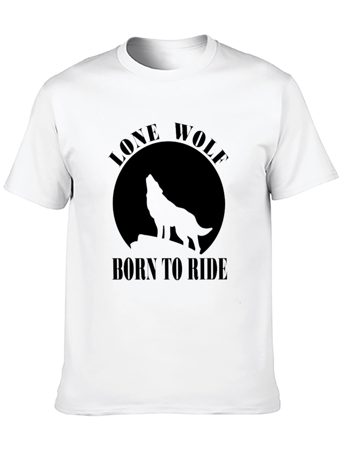 Lone Wolf Born To Ride Black T-Shirt