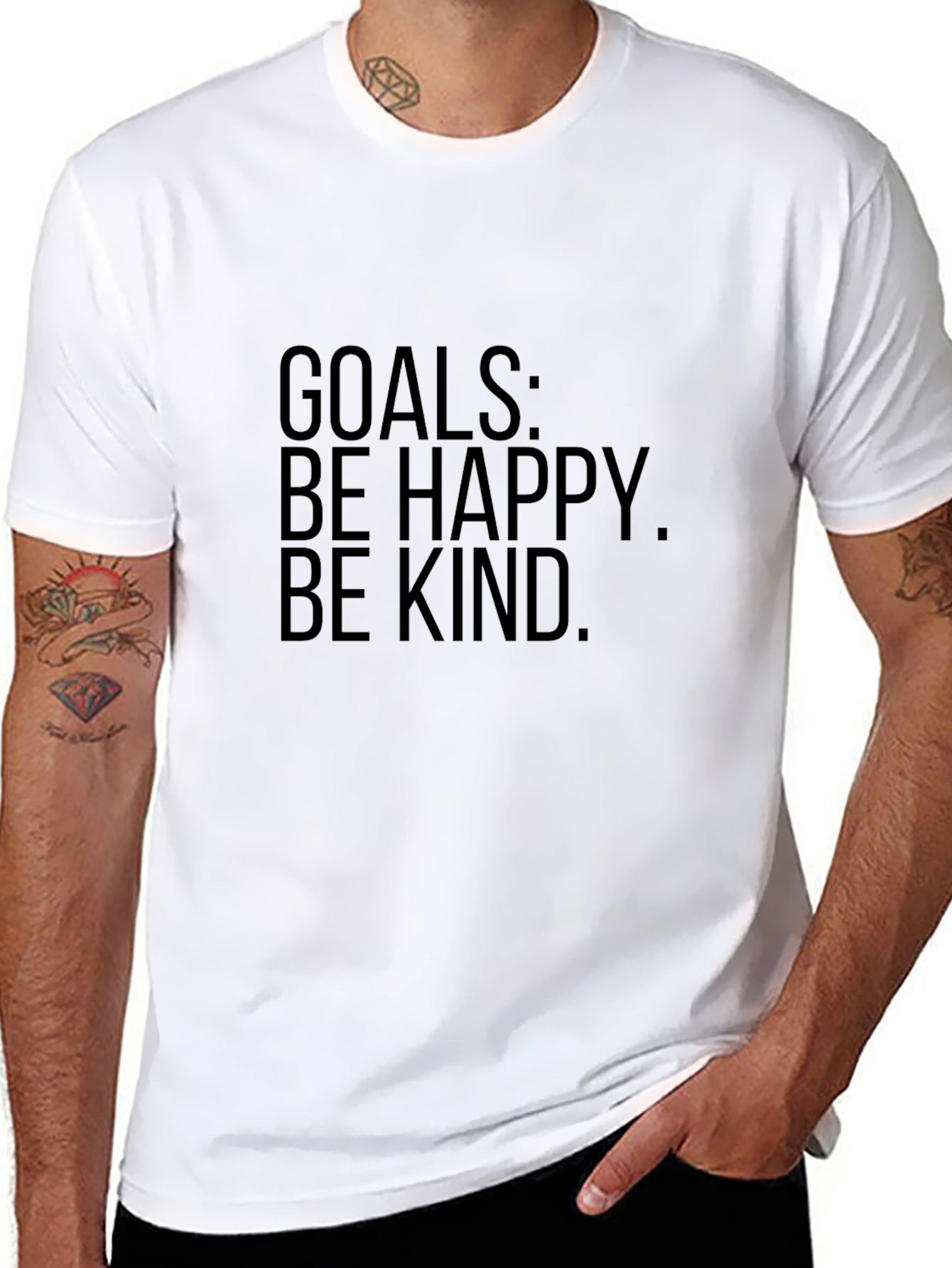 Goals T-Shirt - Be Happy Be Kind Graphic Tee
