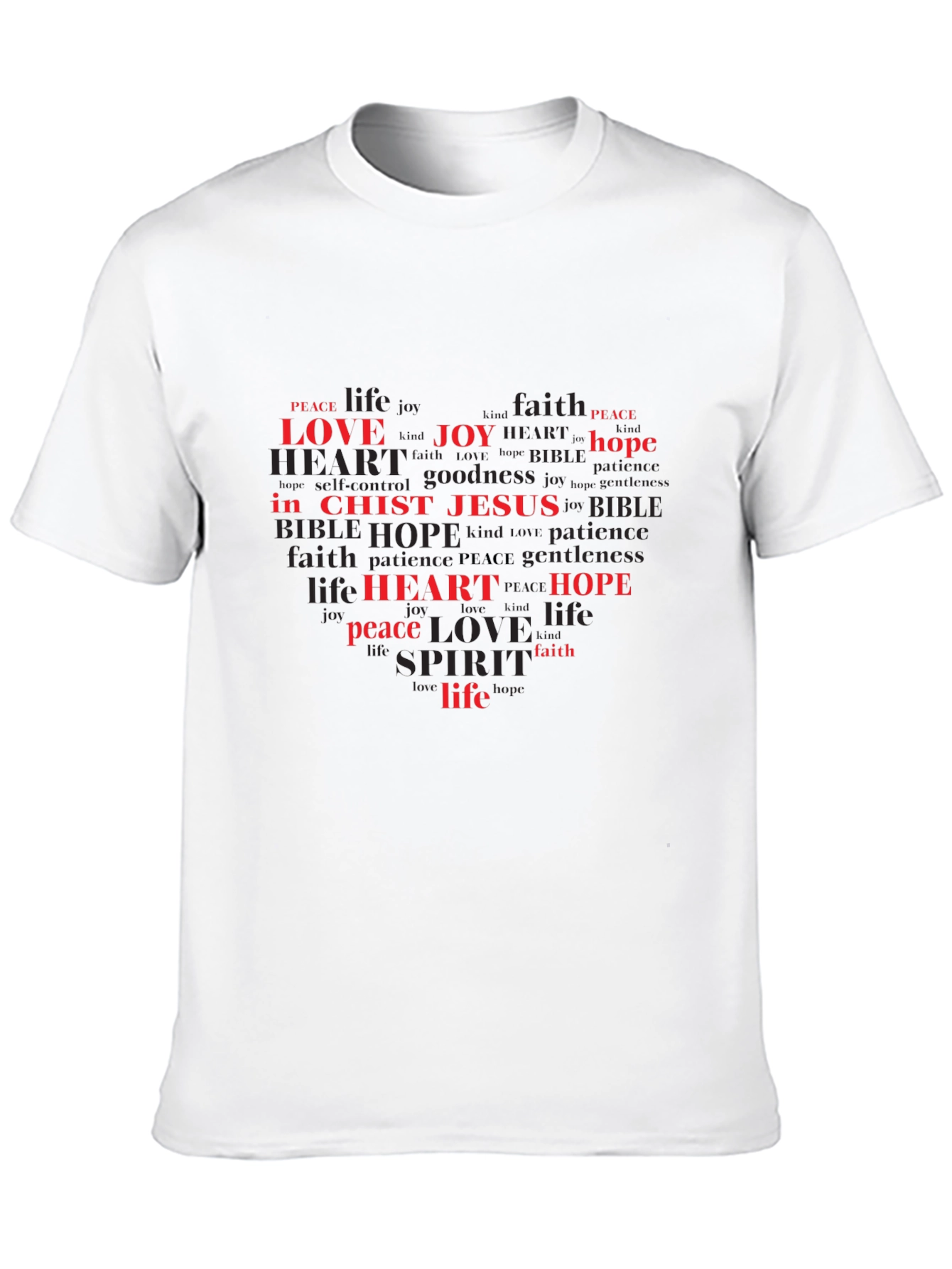 Faith-Based Heart Word Art T-Shirt