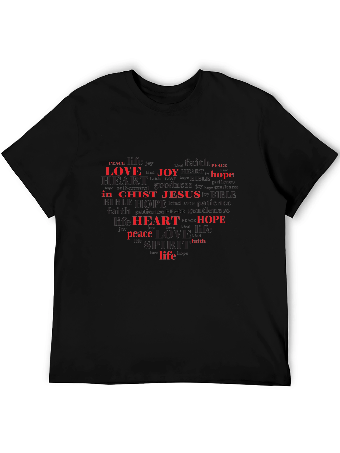 Faith-Based Heart Word Art T-Shirt