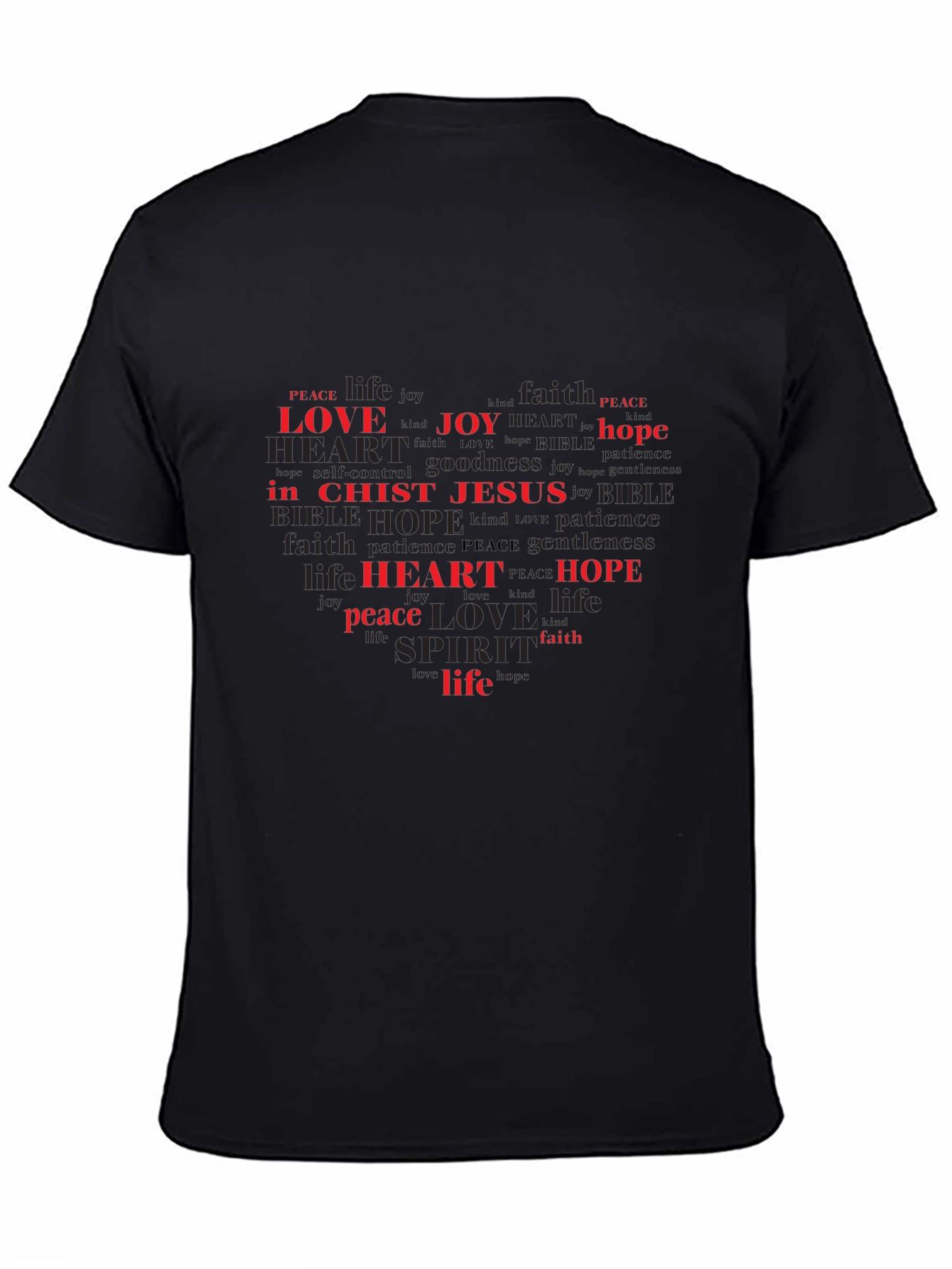 Faith-Based Heart Word Art T-Shirt