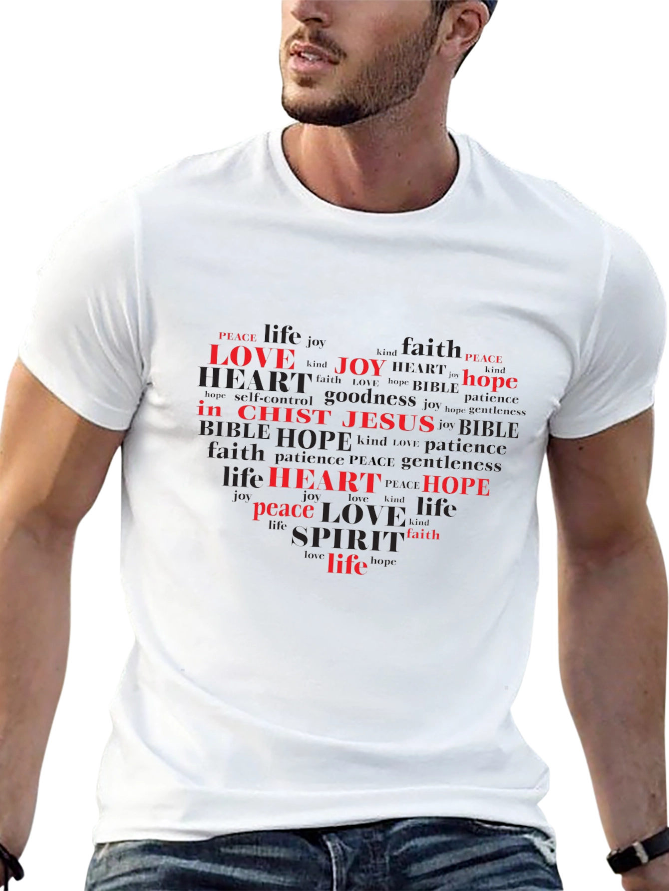 Faith-Based Heart Word Art T-Shirt