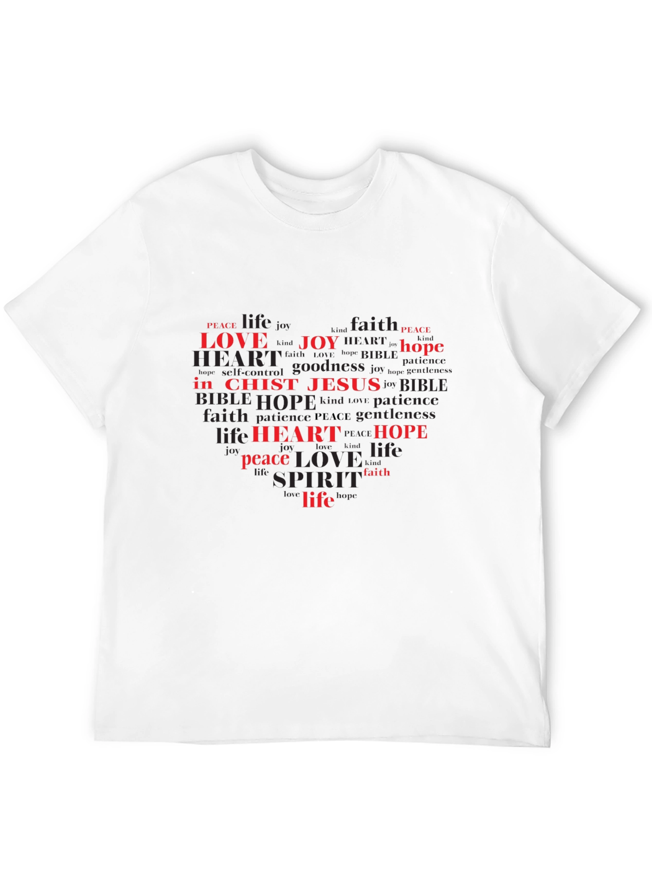 Faith-Based Heart Word Art T-Shirt