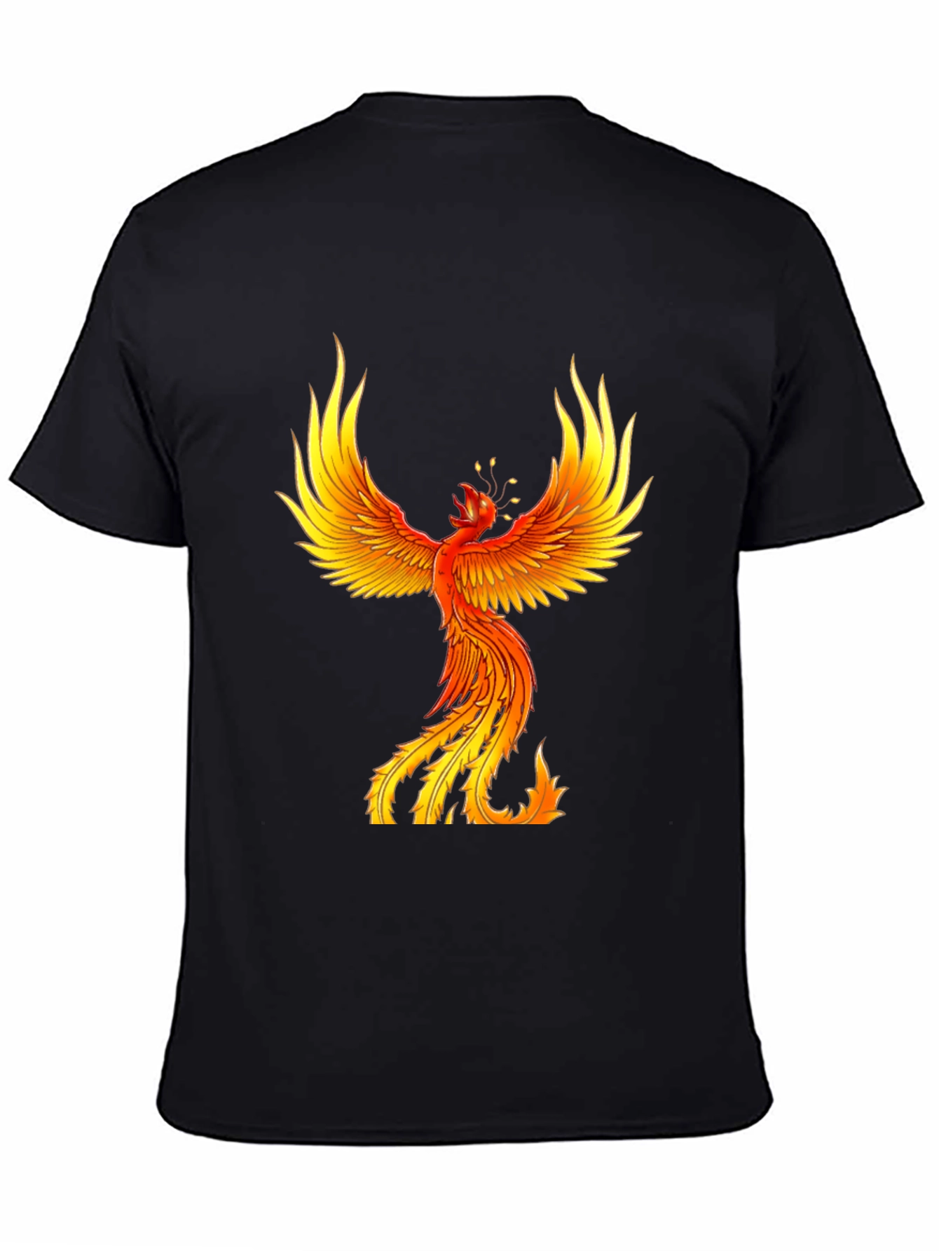 Fiery Phoenix Graphic Tee - Bold Black