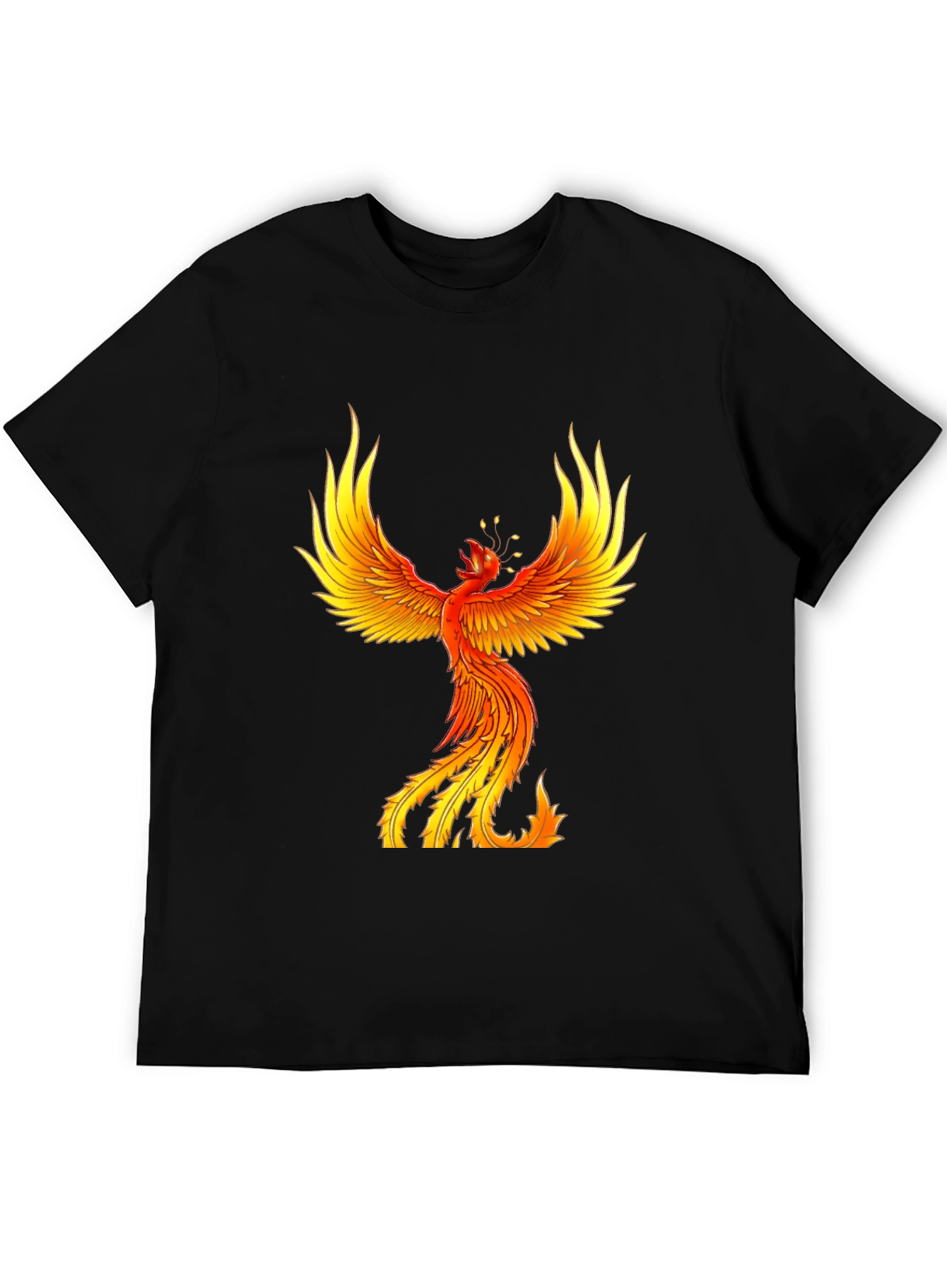 Fiery Phoenix Graphic Tee - Bold Black